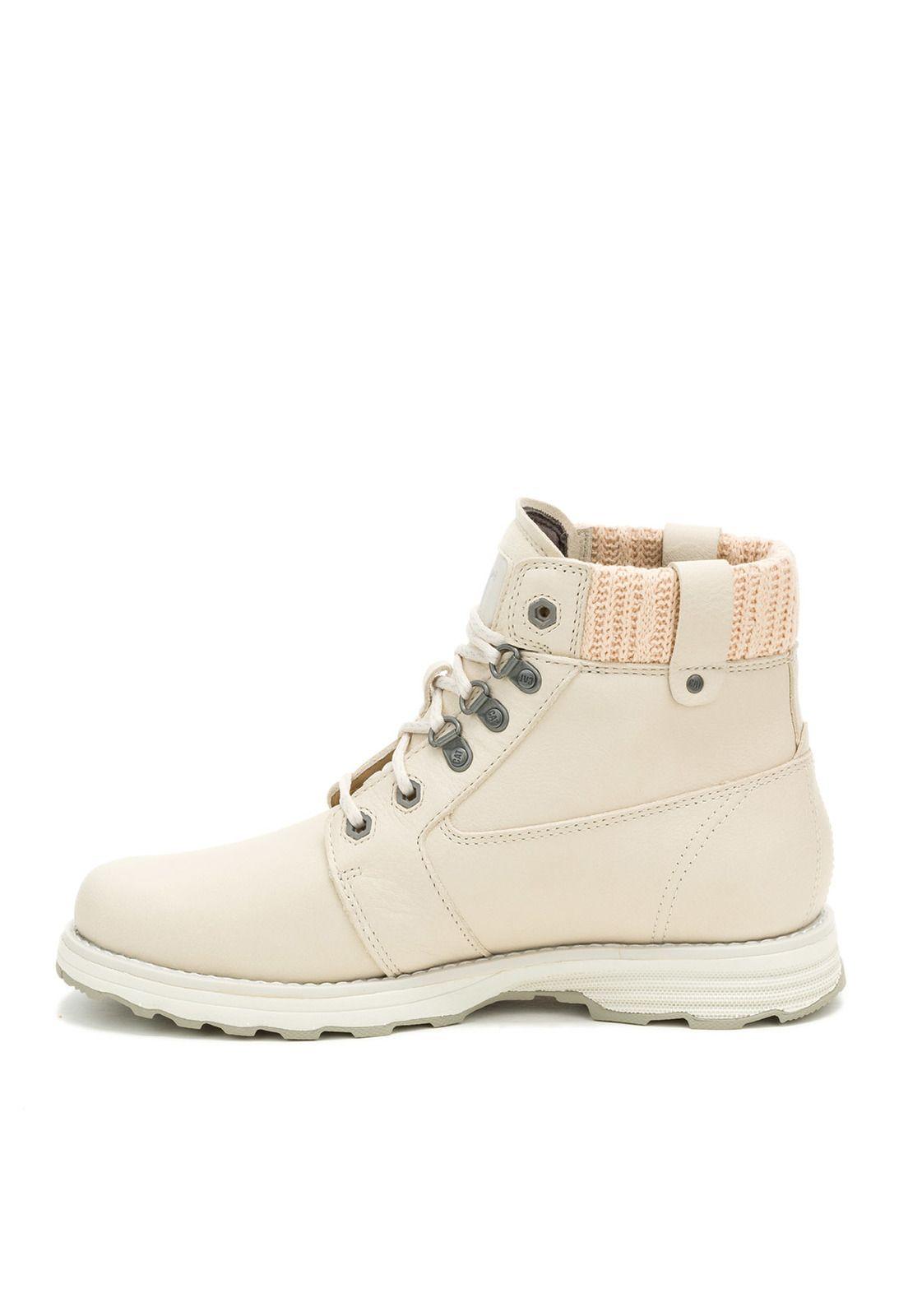 Botín Cuero Charlie Mujer Beige-3