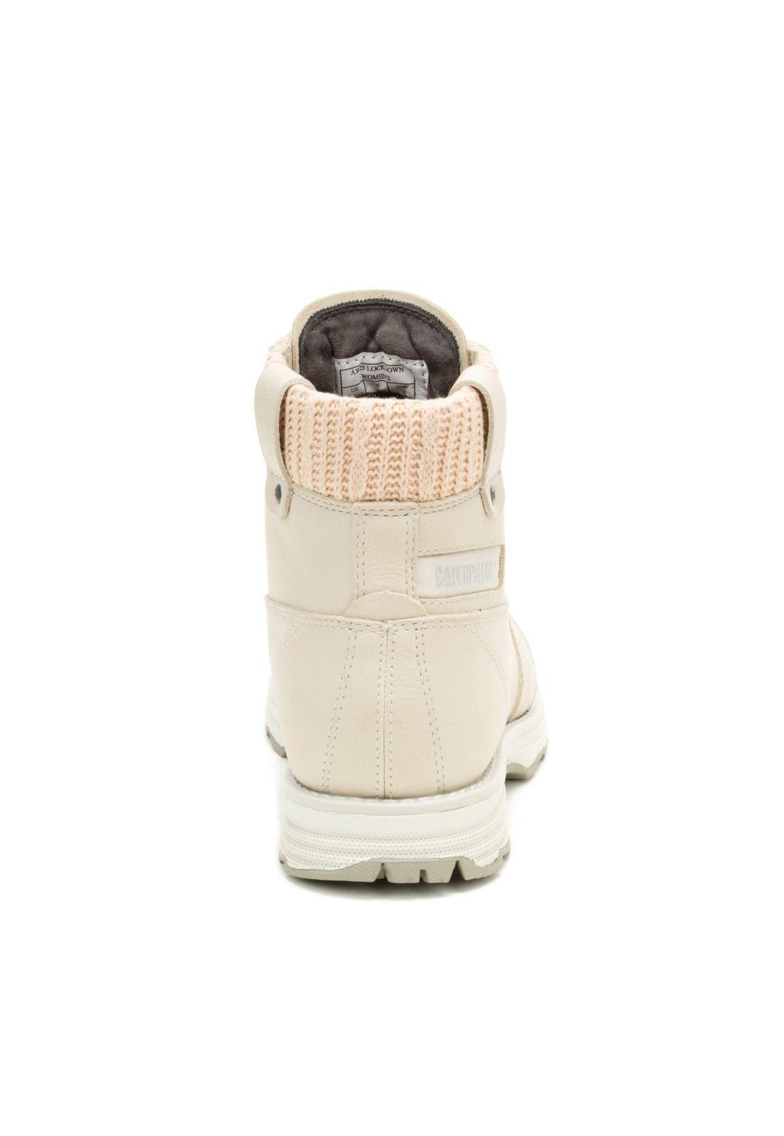 Botín Cuero Charlie Mujer Beige-5