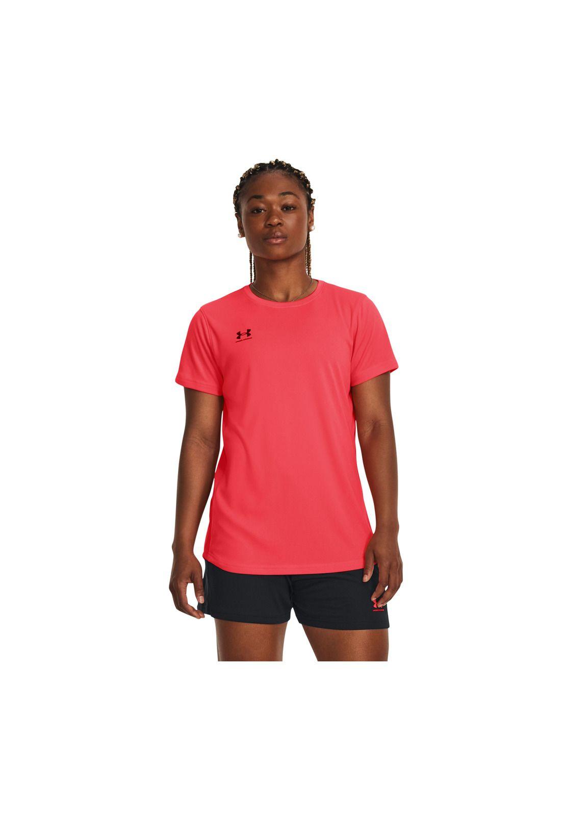 Polera manga corta UA Challengr mujer Rojo-3