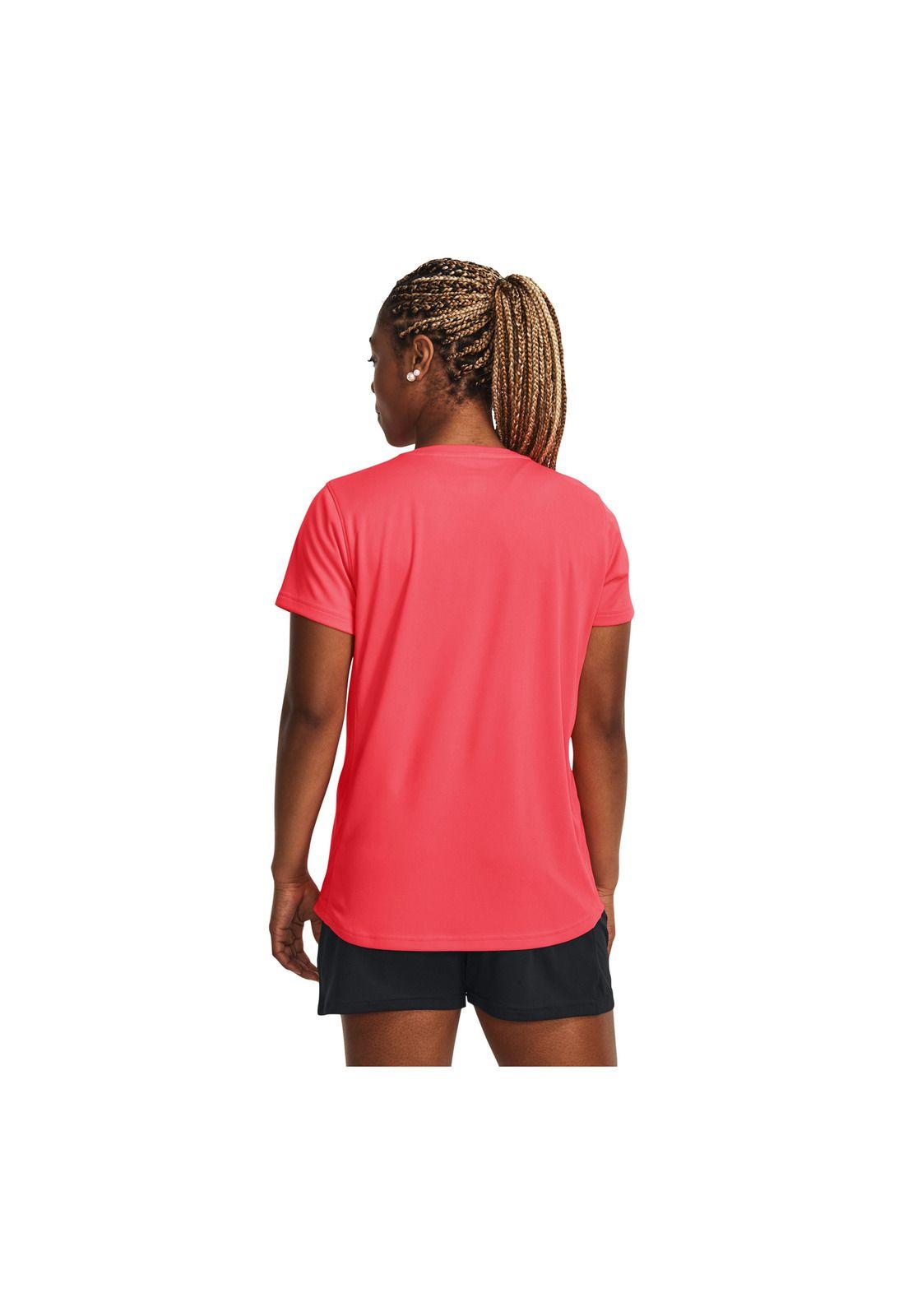 Polera manga corta UA Challengr mujer Rojo-4