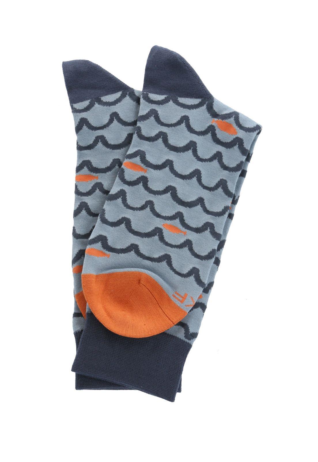 Calcetin Azul Waves Hombre-2