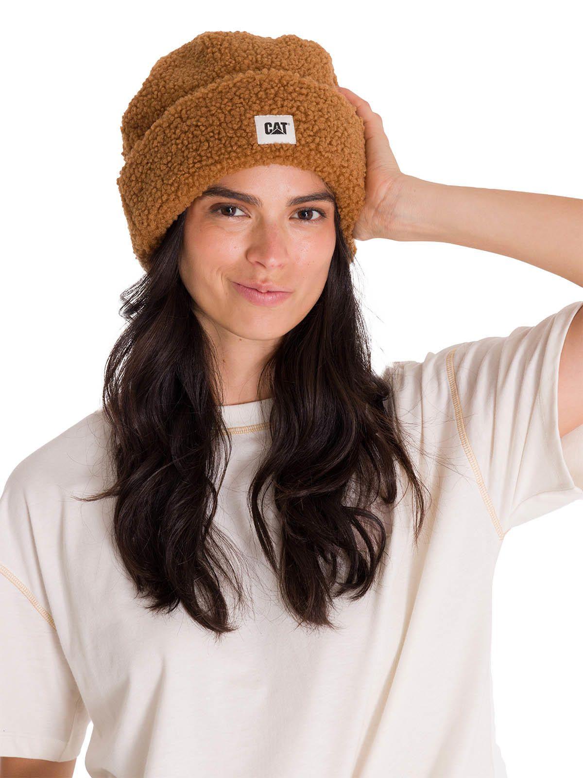Gorro En Punto Cuffed Sherpa Knit Hat Unisex Café-3