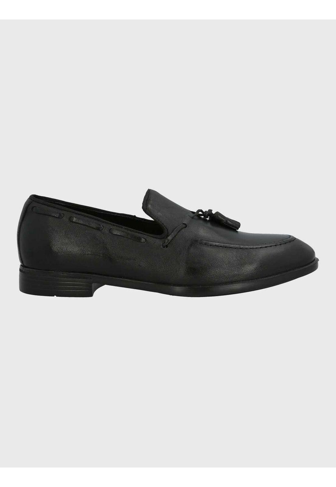 Mocasin Italiano Hombre Cuero Abete Negro-1