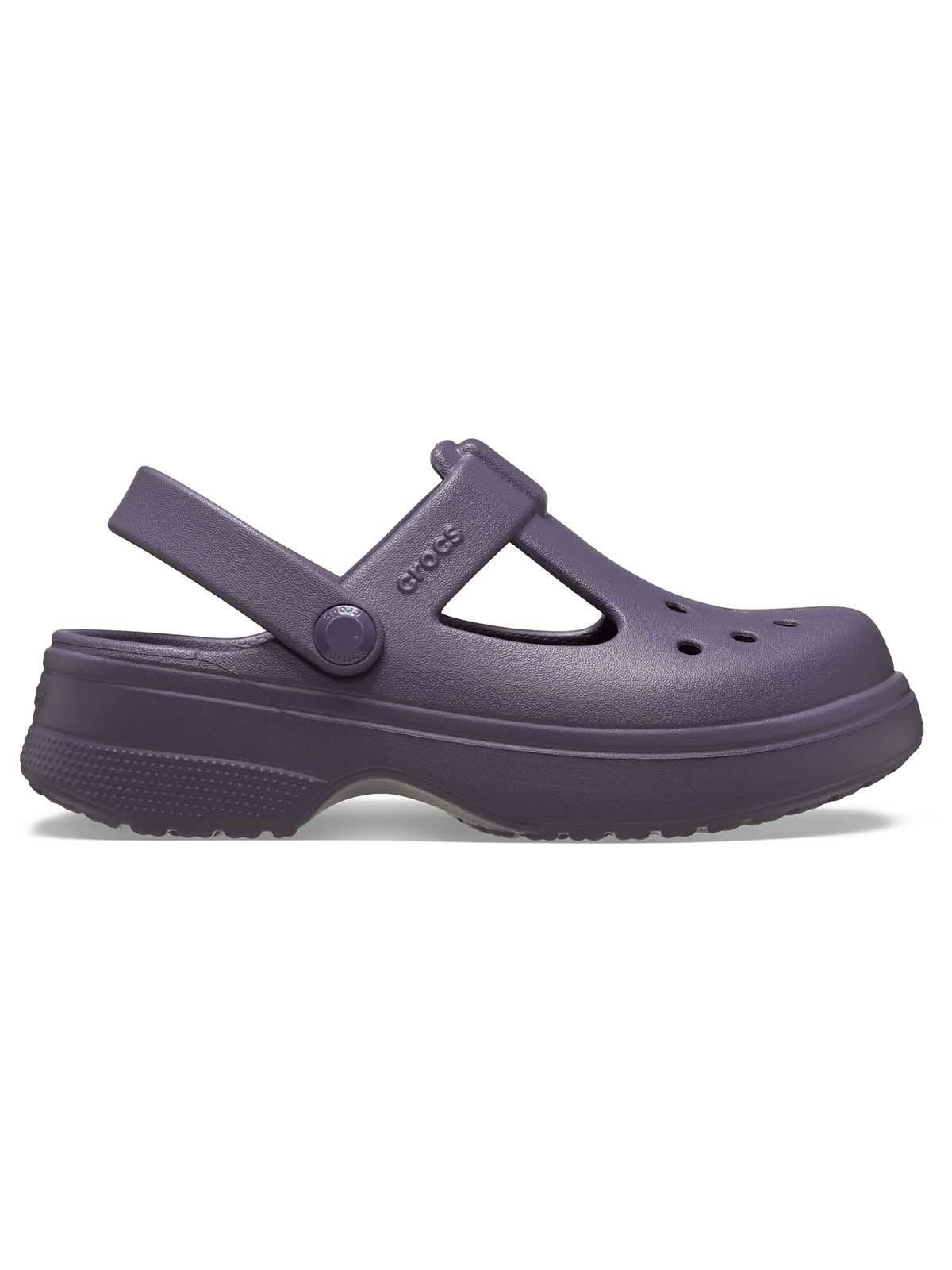 Zueco Crocs Niña Pequeña Mary Jane T Morado Oscuro-0