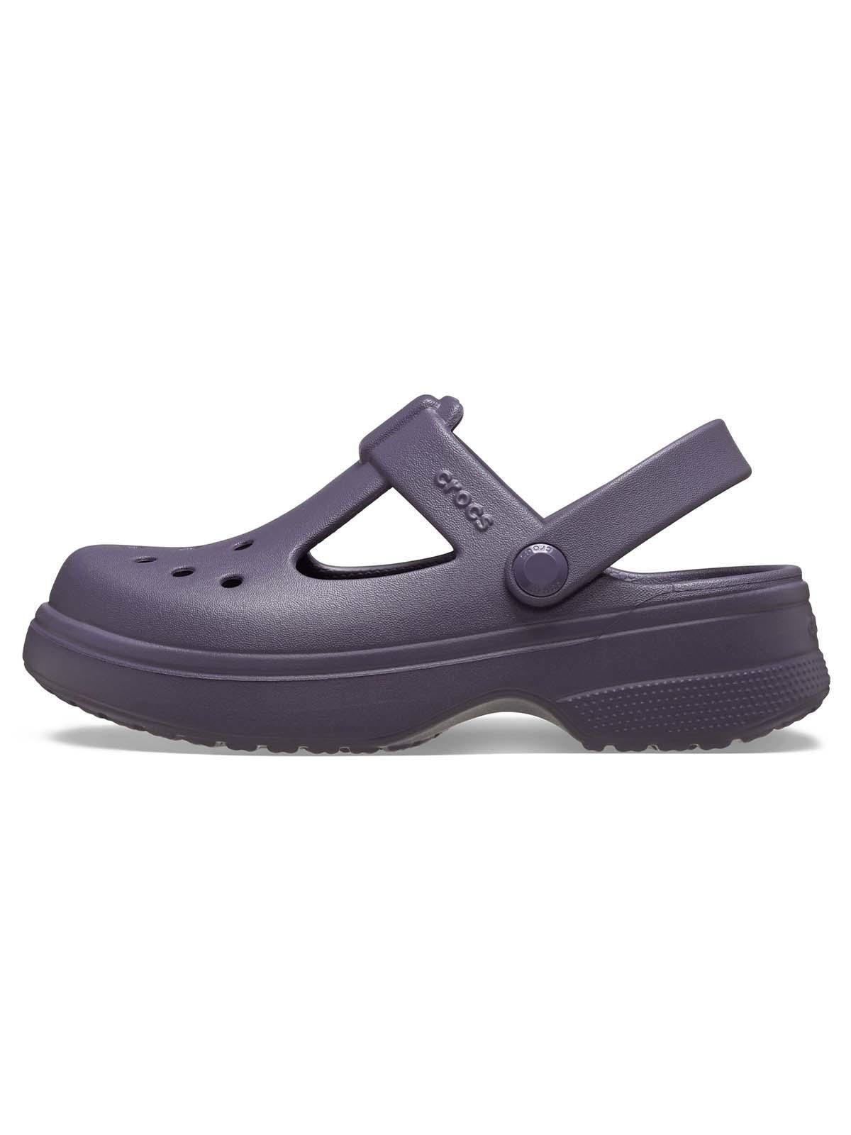 Zueco Crocs Niña Pequeña Mary Jane T Morado Oscuro-1