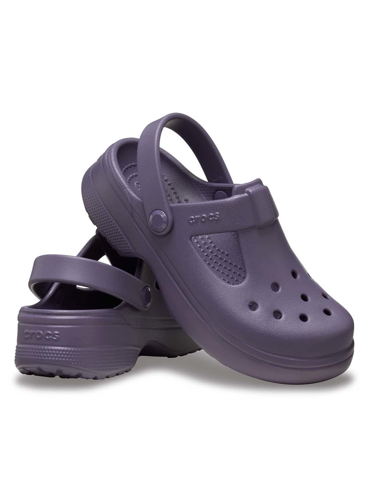 Zueco Crocs Niña Pequeña Mary Jane T Morado Oscuro-3
