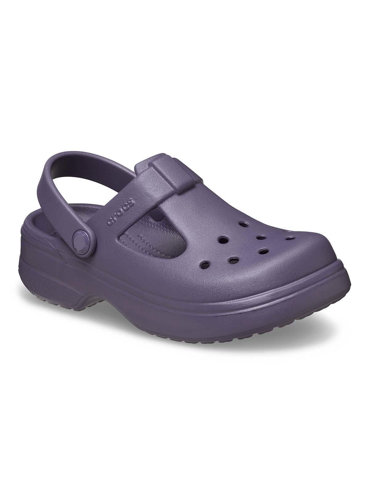 Zueco Crocs Niña Pequeña Mary Jane T Morado Oscuro-6