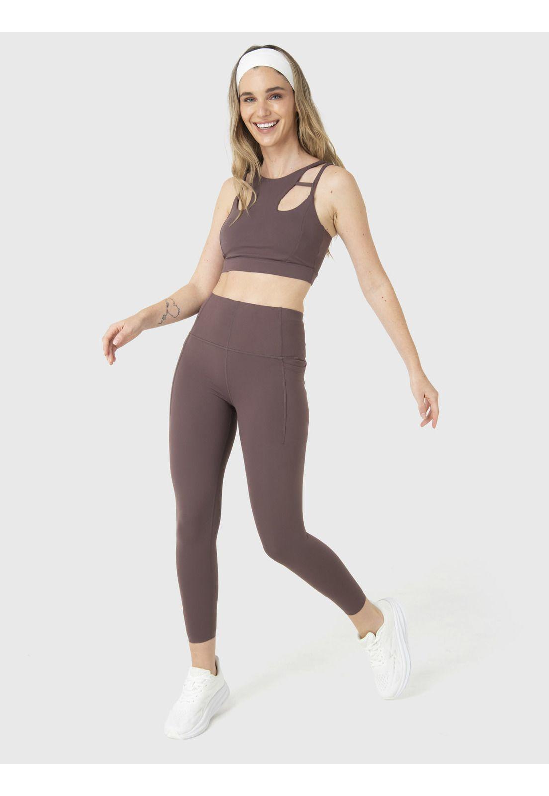Calza Deportiva Mujer Ankle Diana Café-1