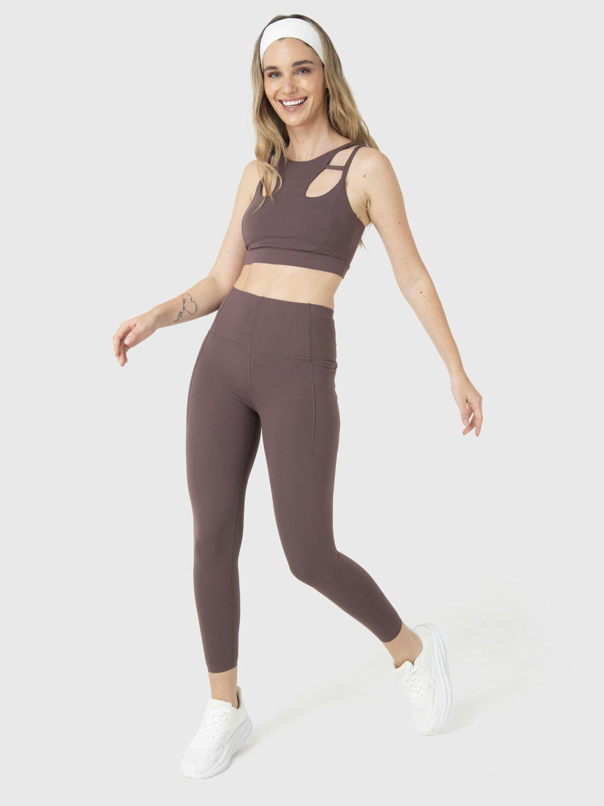 Calza Deportiva Mujer Ankle Diana Café-1