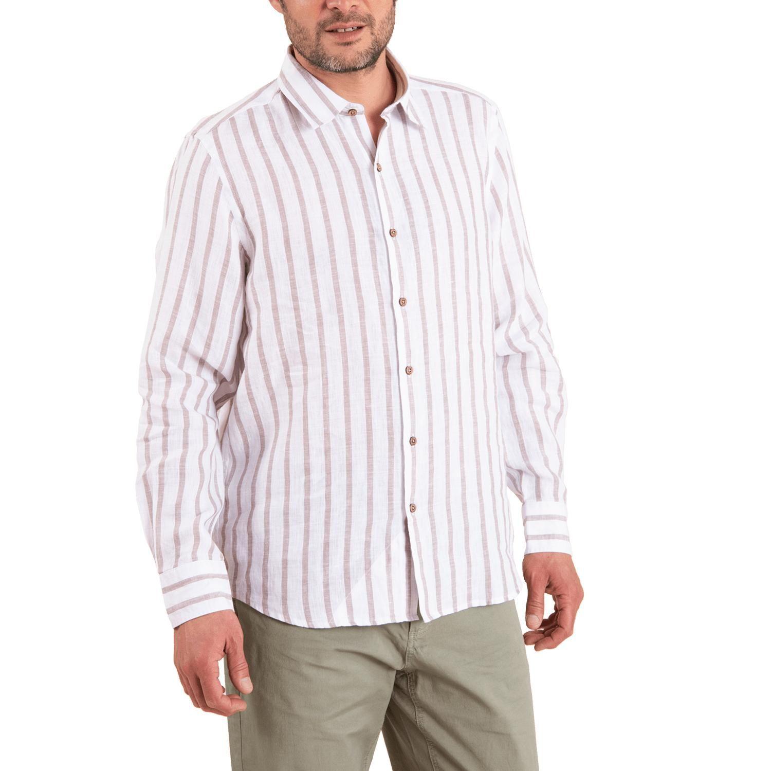 Camisa Algodón Orgánico Hombre Stripe Arena-0