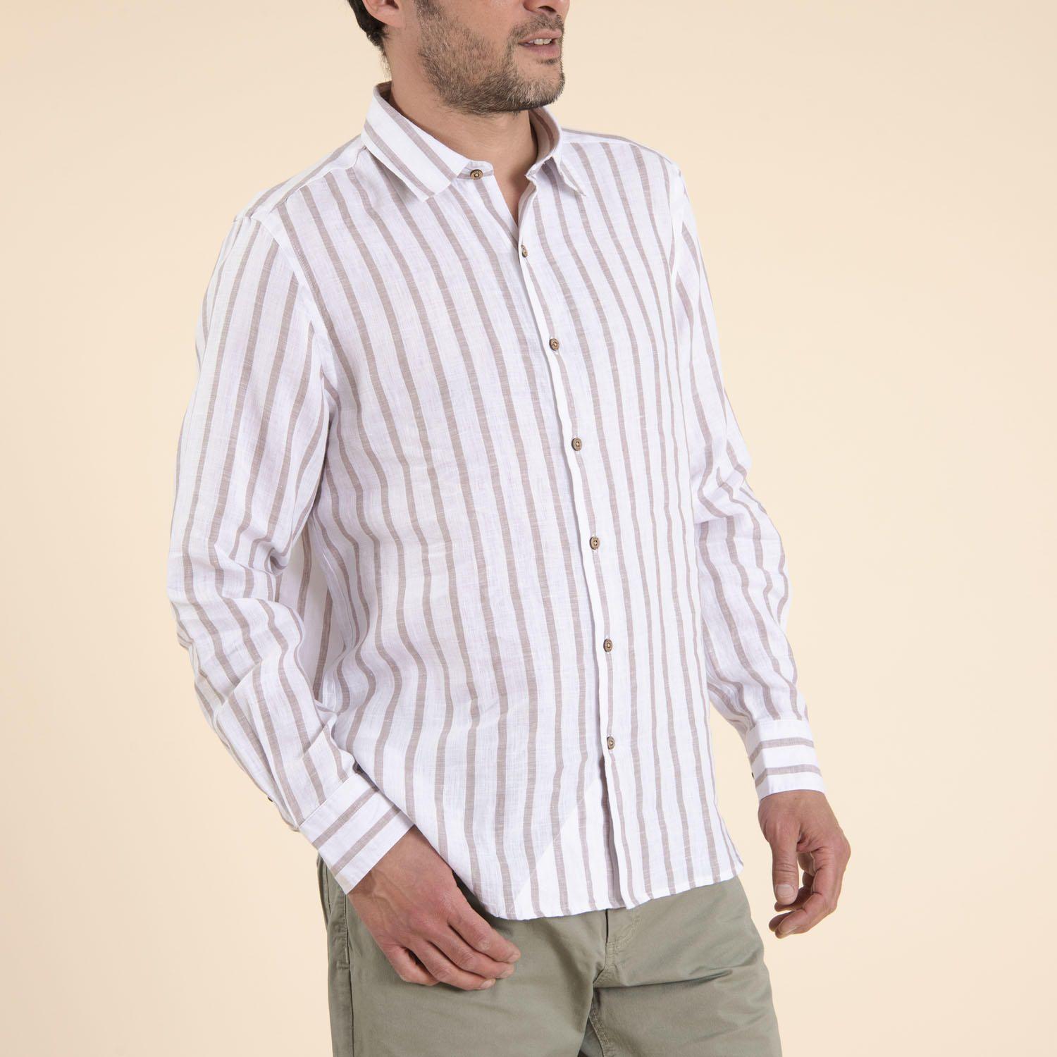 Camisa Algodón Orgánico Hombre Stripe Arena-2