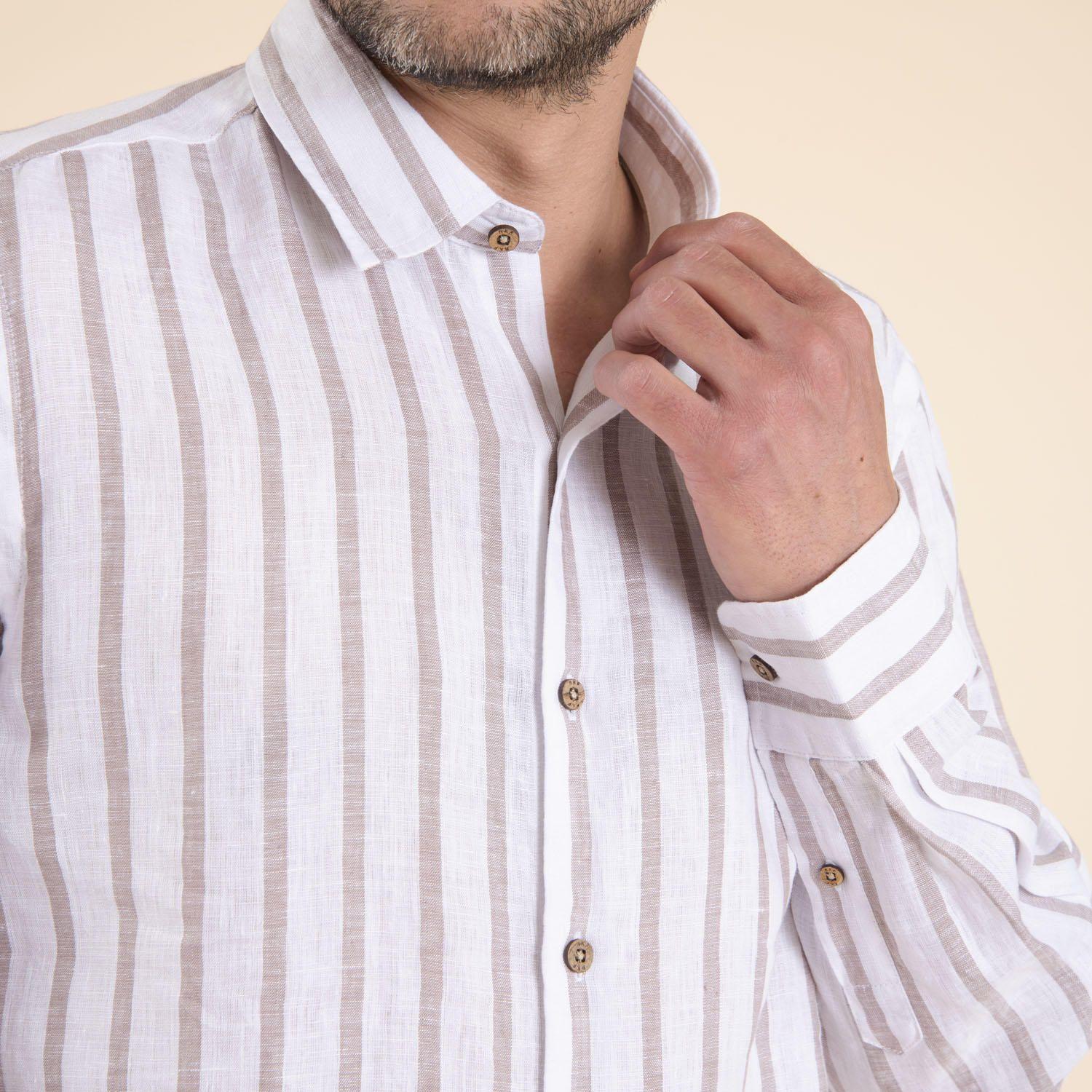 Camisa Algodón Orgánico Hombre Stripe Arena-4