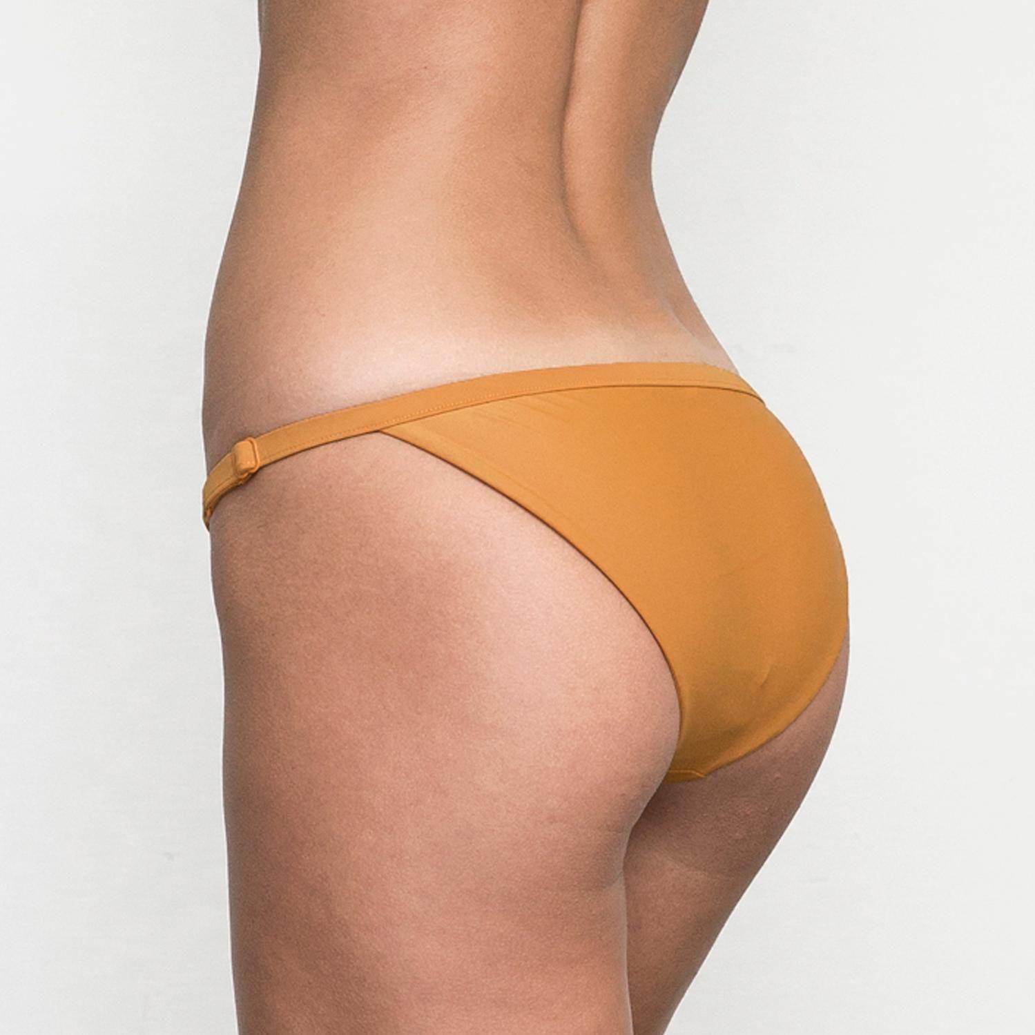 Bikini Calzon Polyamide/ Elastane Mujer Solid Medium Mostaza Rvca-1