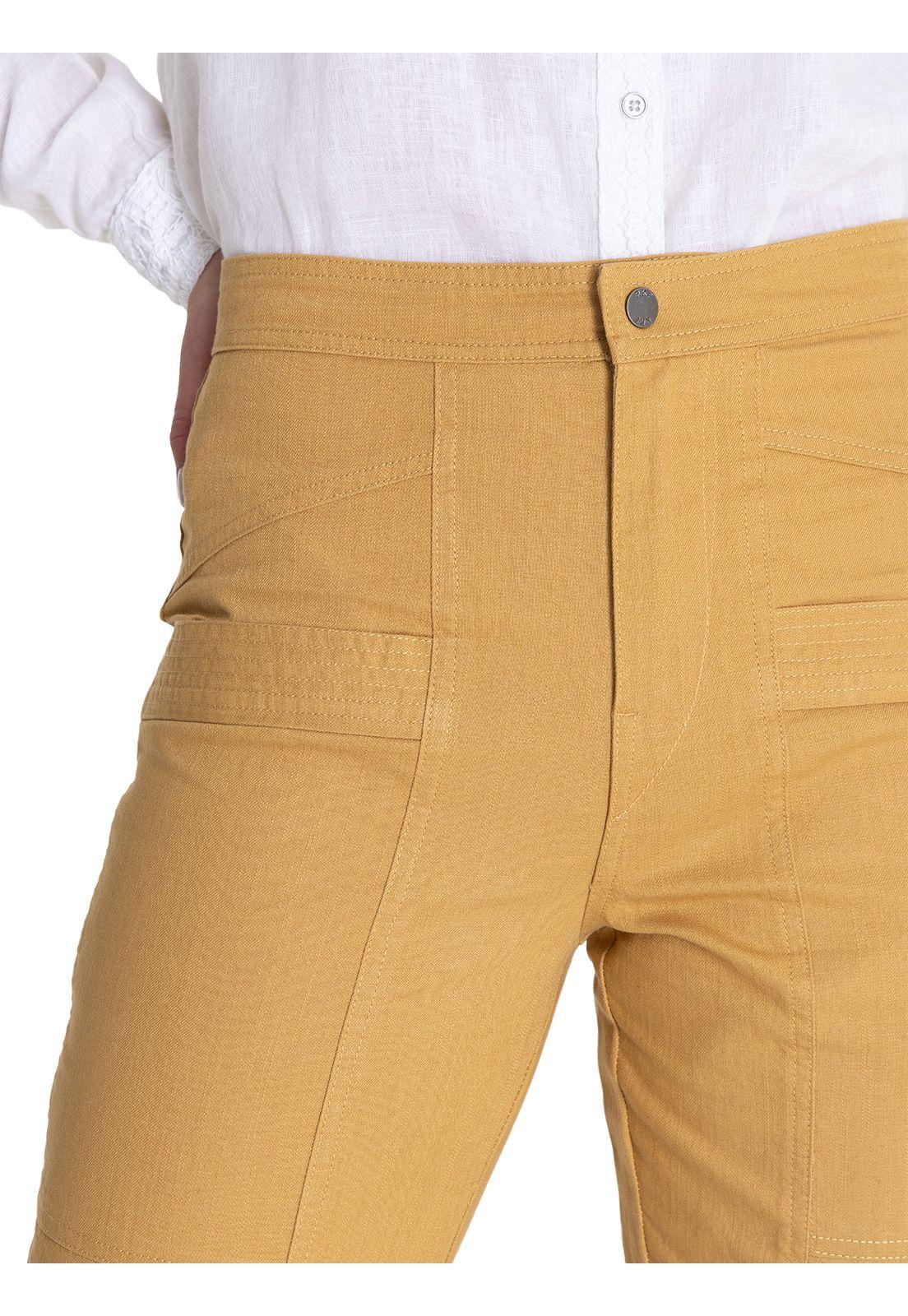 Pantalón Algodón Orgánico Amarillo Isis Mujer -6