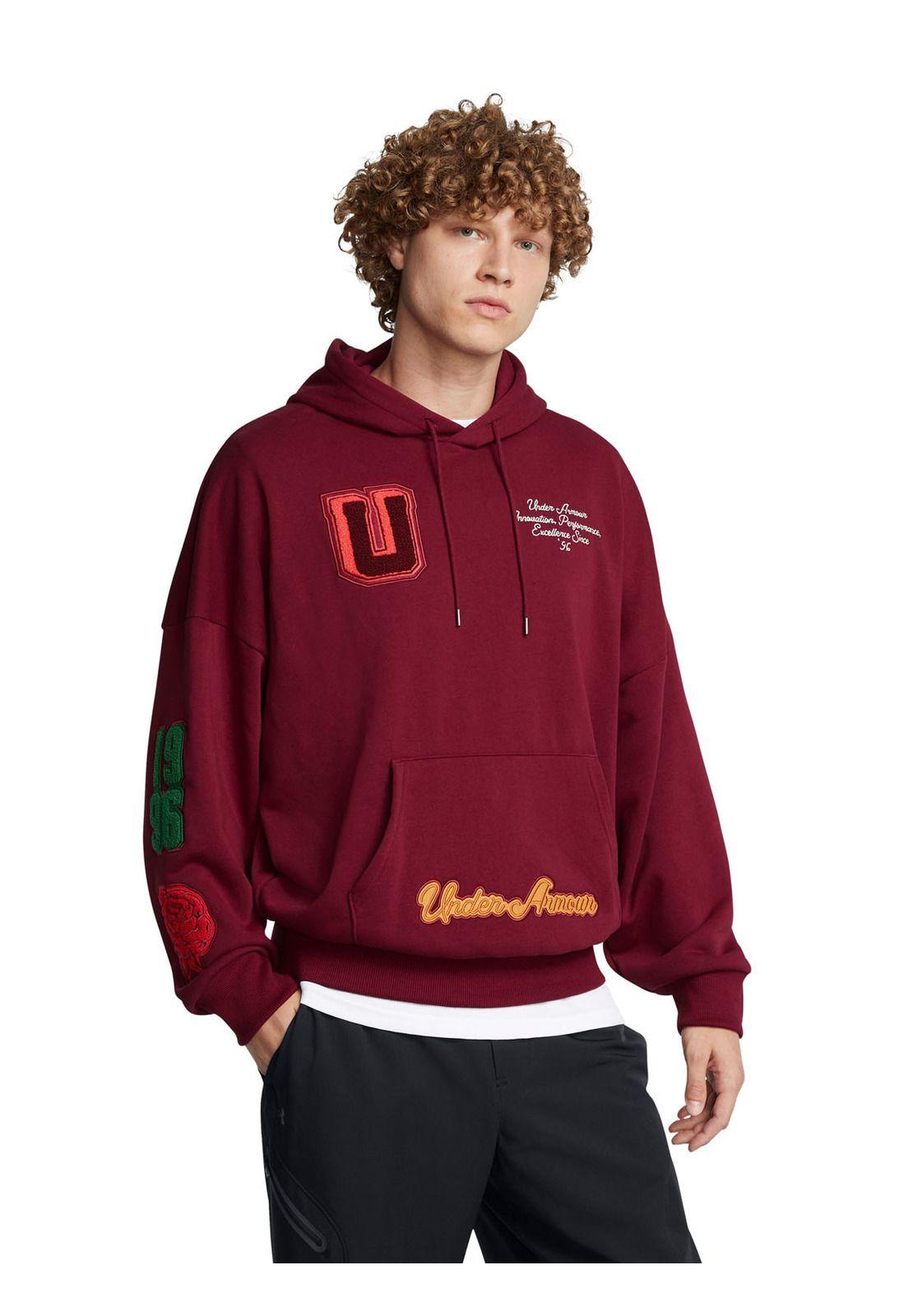 Polerón Oversize IconTerry hombre Rojo-3