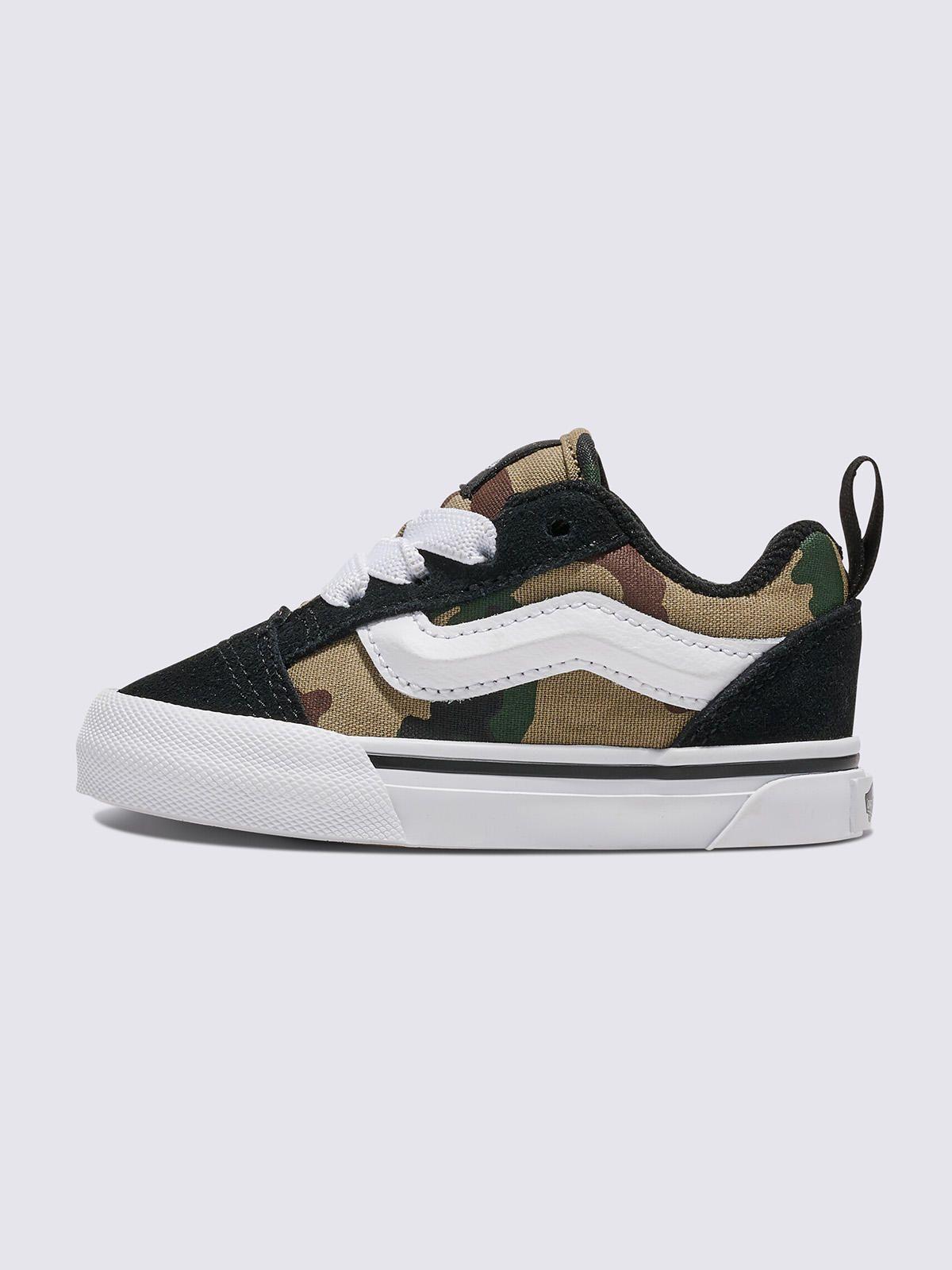 Zapatilla Niño Knu Skool Elastic La Negro Verde Vans-3
