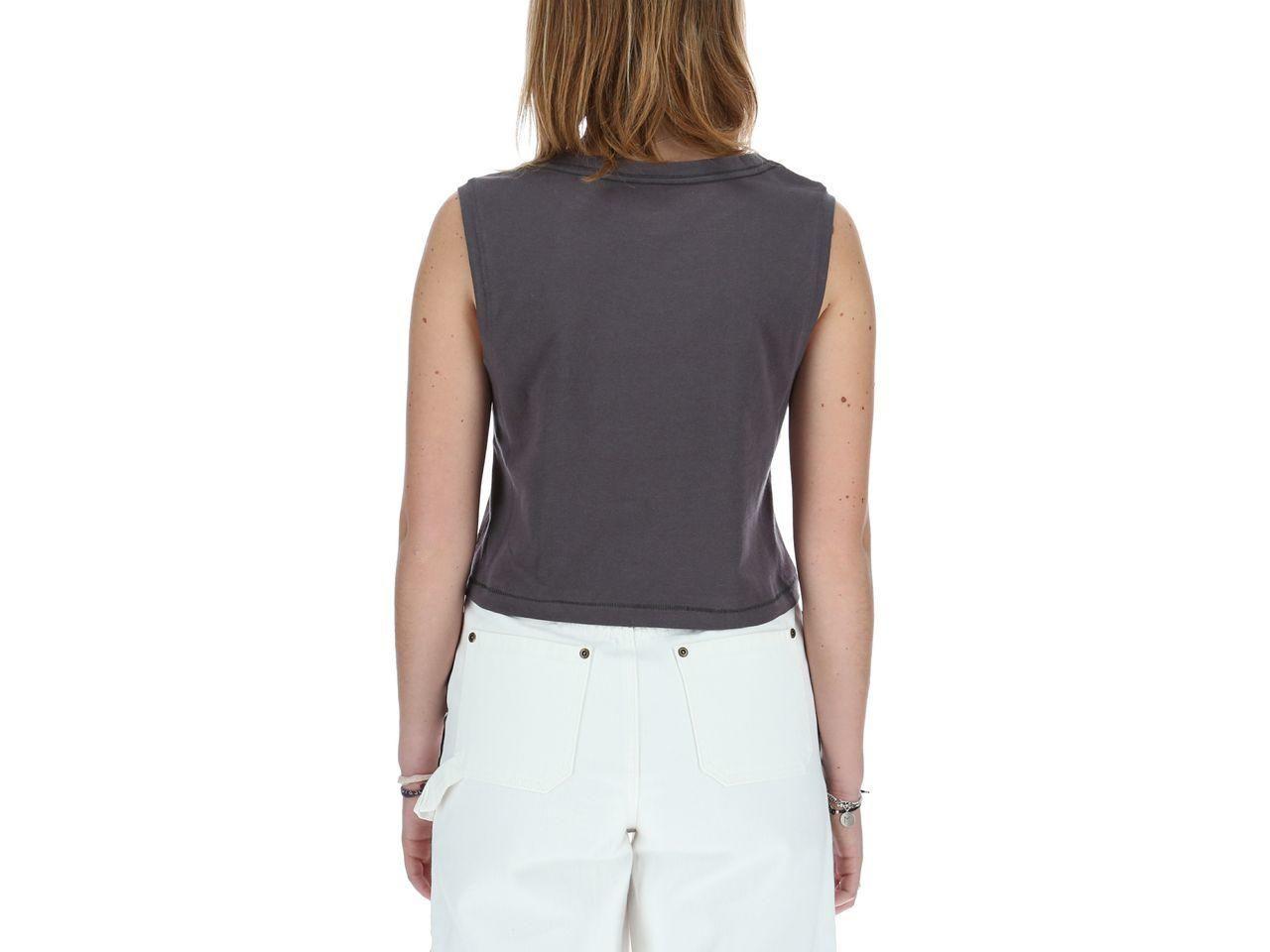 Poleras Sin Mangas Mujer Peace Crop Tank Gris-2