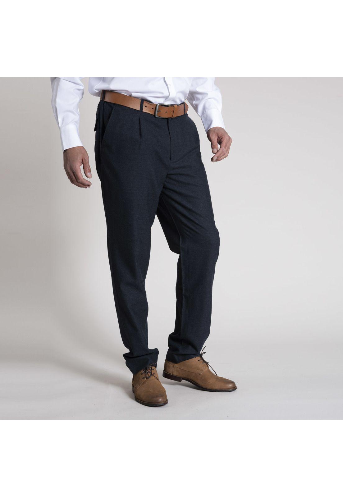 Pantalon Masculino Franel Lana Azul Petróleo-1