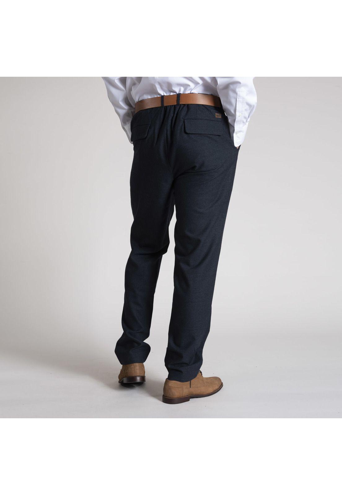 Pantalon Masculino Franel Lana Azul Petróleo-3