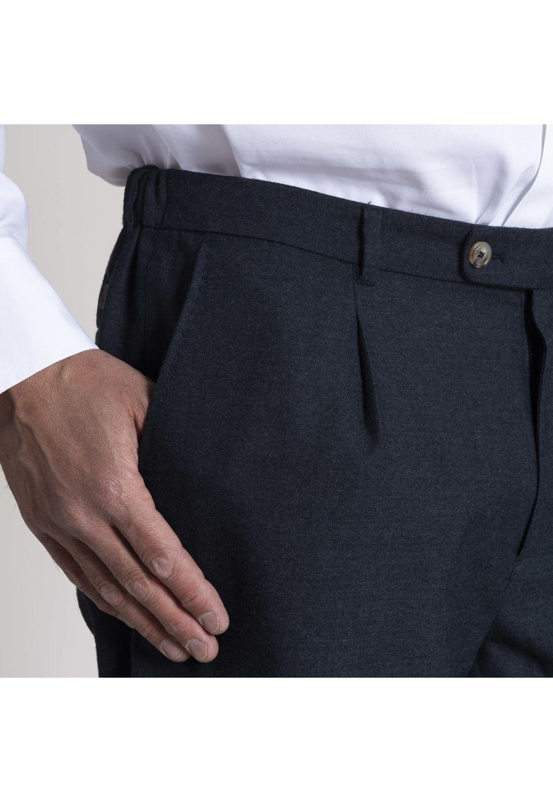 Pantalon Masculino Franel Lana Azul Petróleo-4