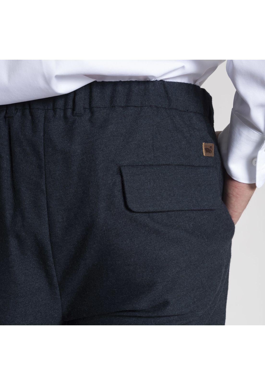 Pantalon Masculino Franel Lana Azul Petróleo-5