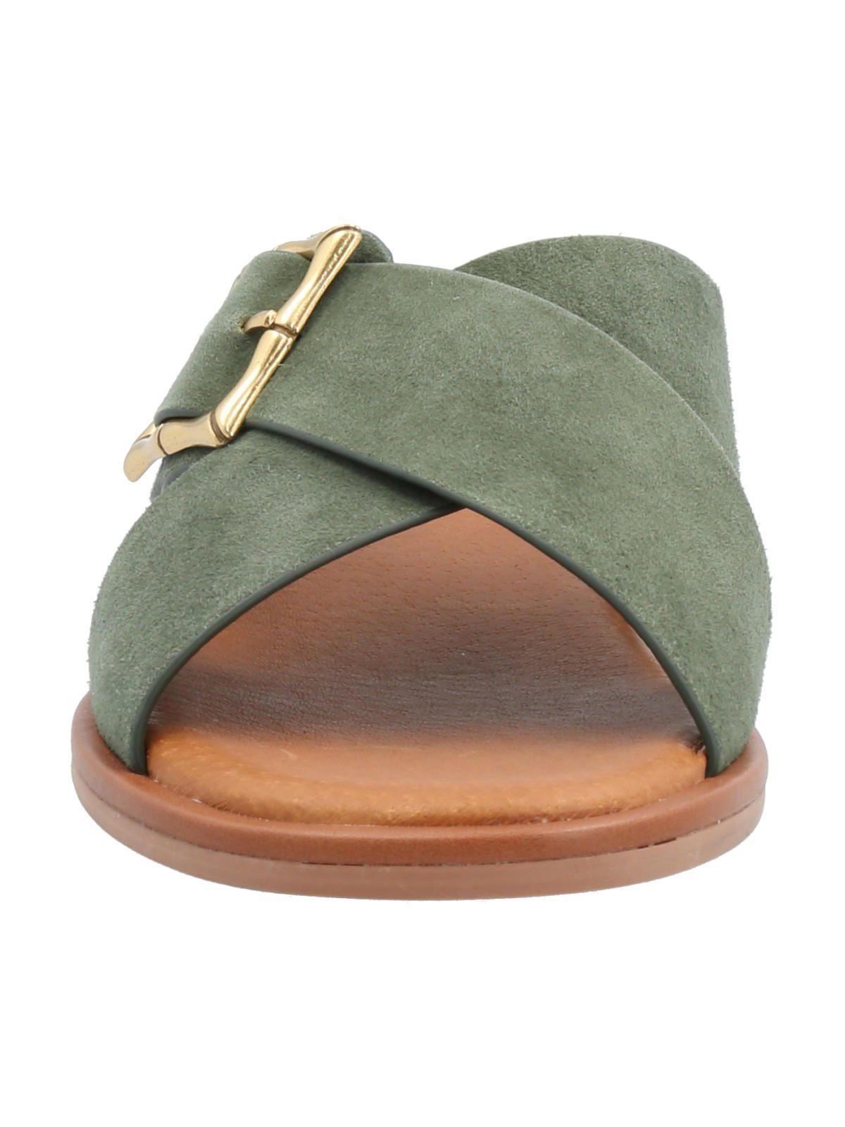 Sandalia Cuero Mujer Doha Verde-3