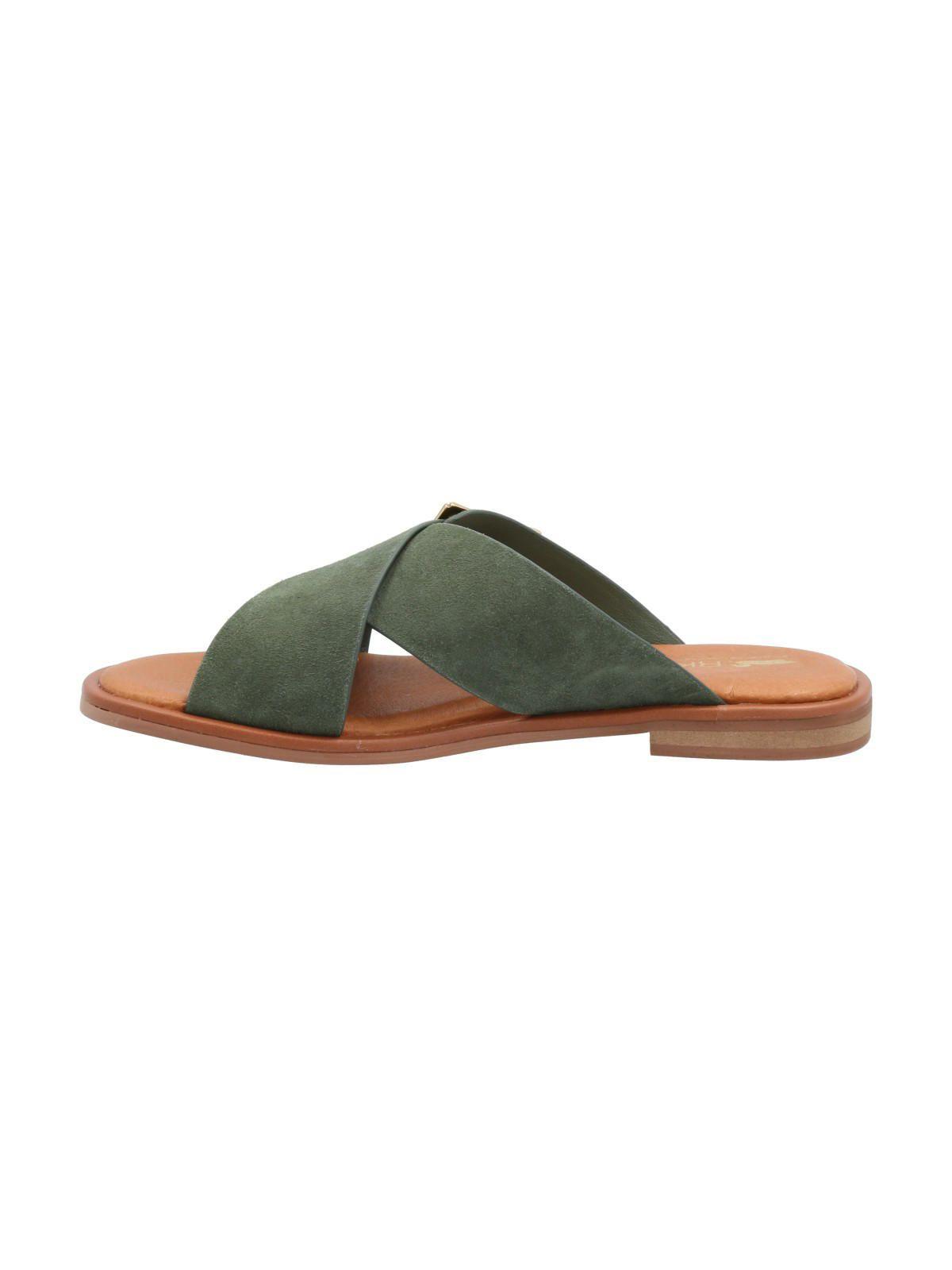 Sandalia Cuero Mujer Doha Verde-5