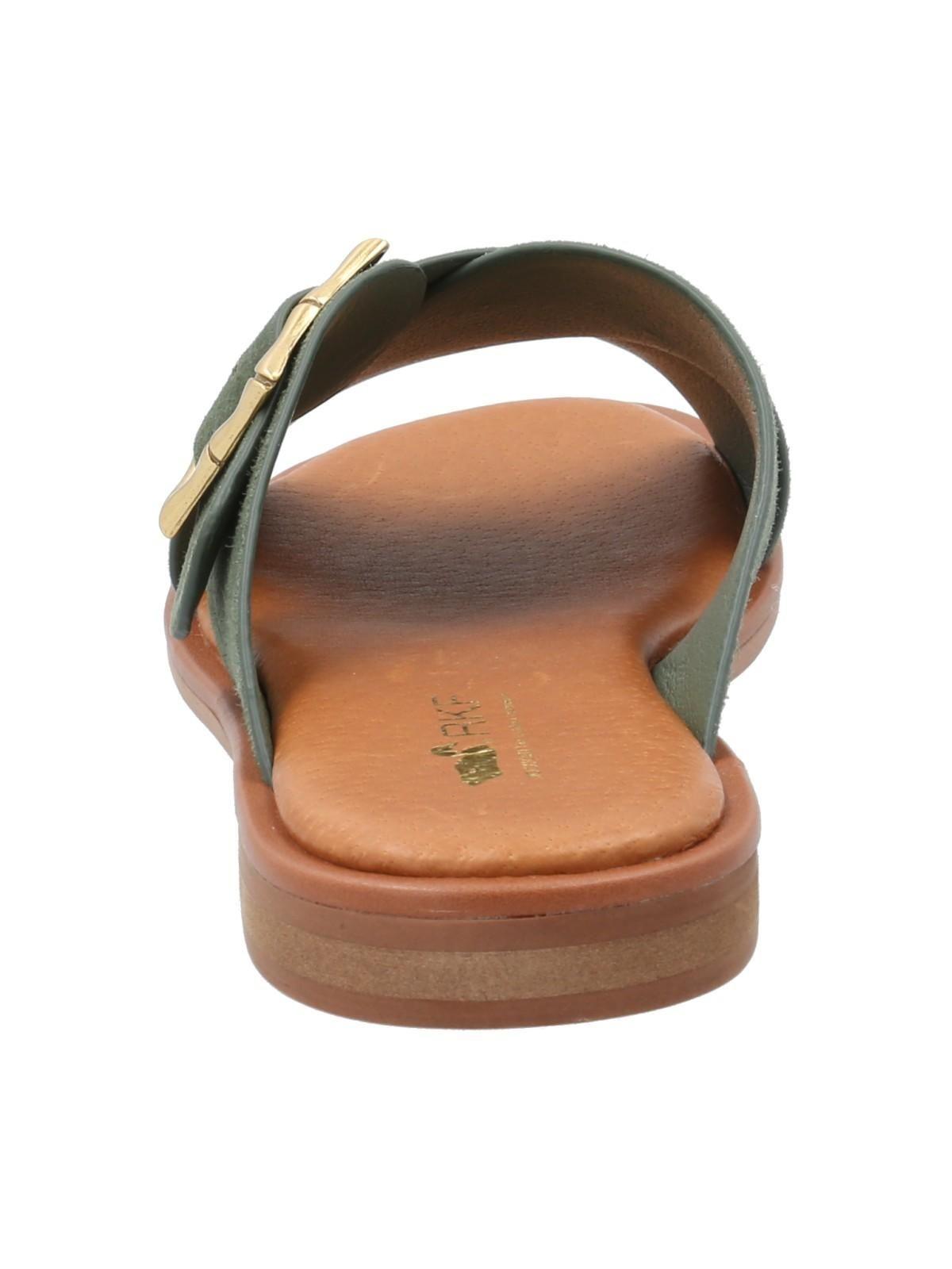 Sandalia Cuero Mujer Doha Verde-6