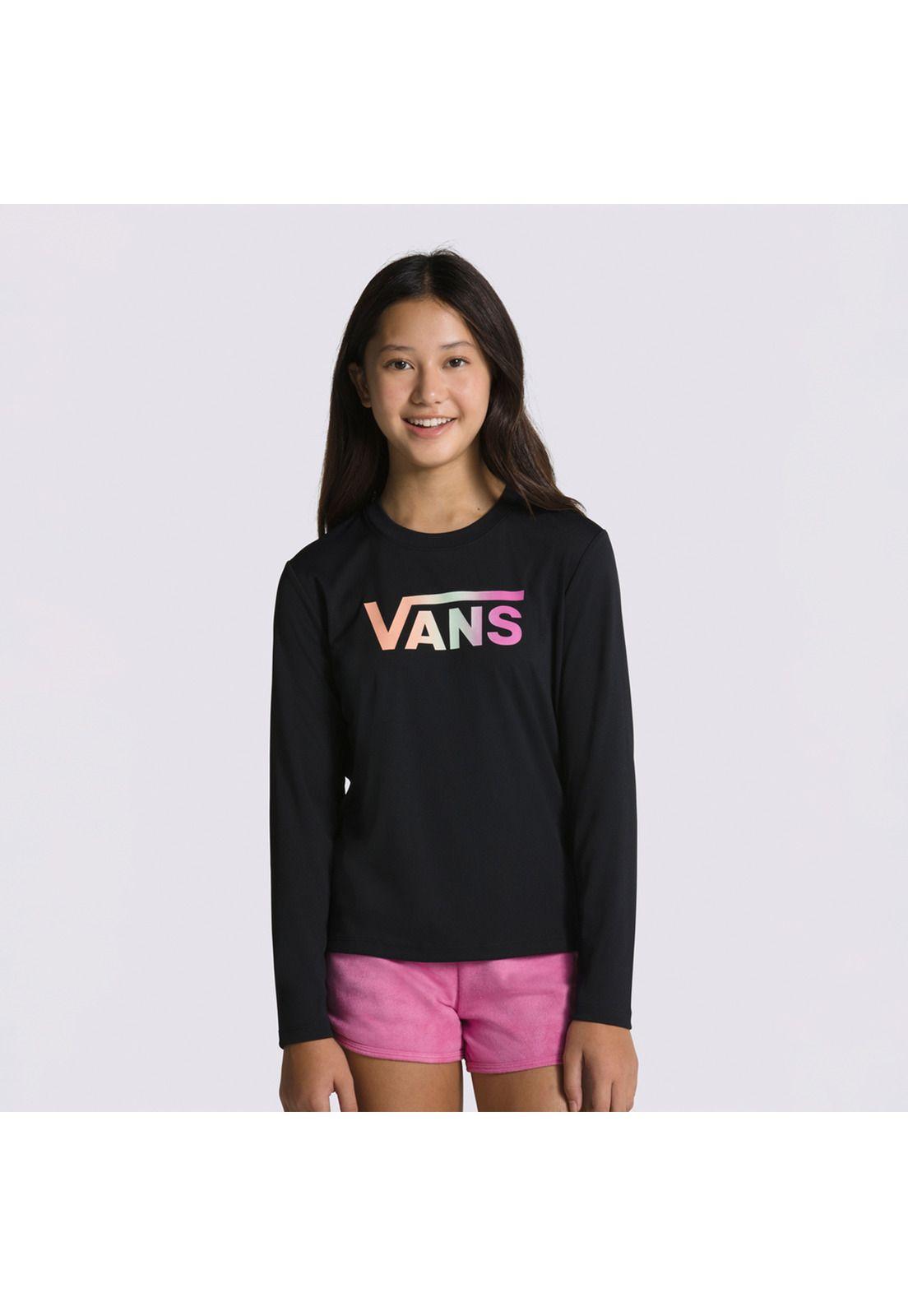 Polera Manga Larga Flying V Ls Sun Shir Negro Niño-0