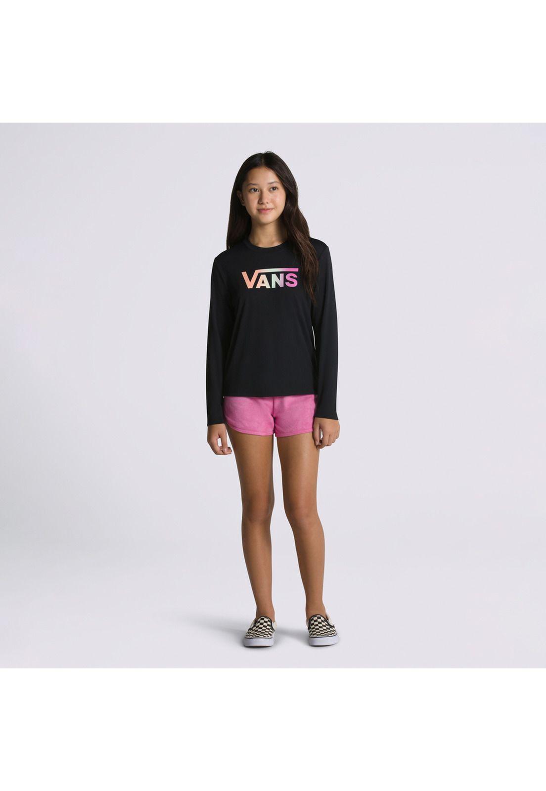 Polera Manga Larga Flying V Ls Sun Shir Negro Niño-3