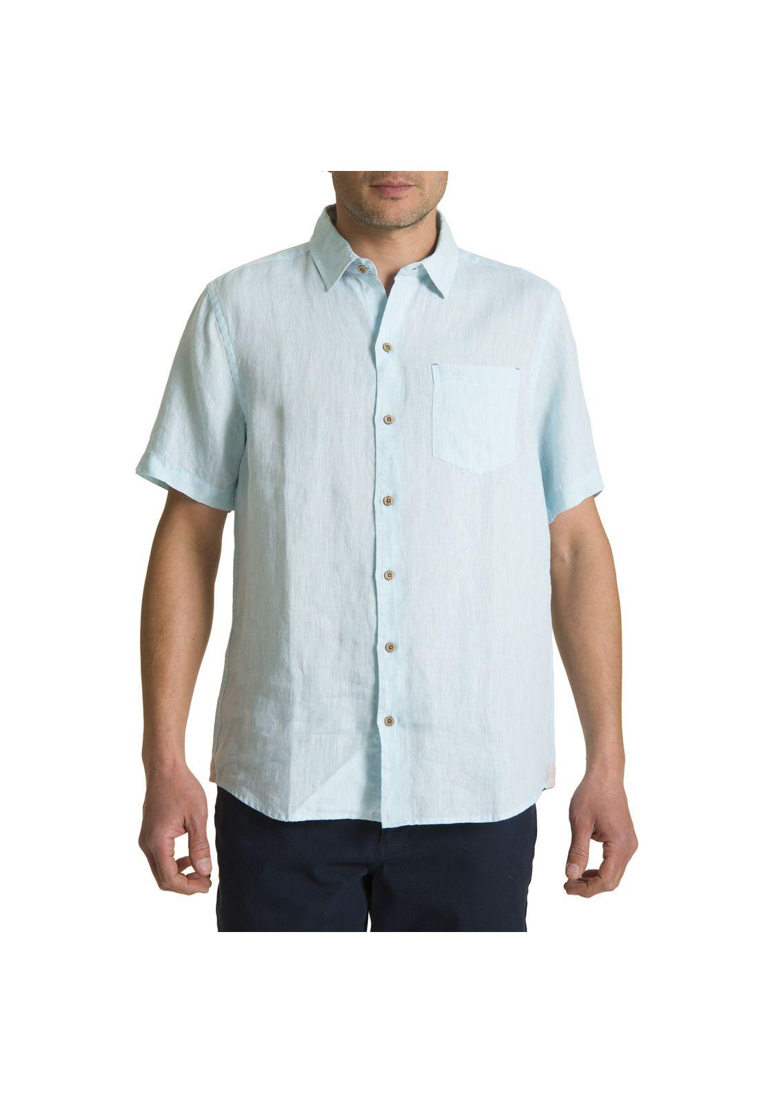 Camisa Lino Celeste Rockford-0