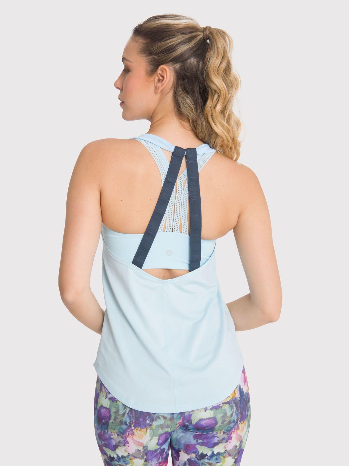 Polera deportiva Mujer Training Tank Celeste-1
