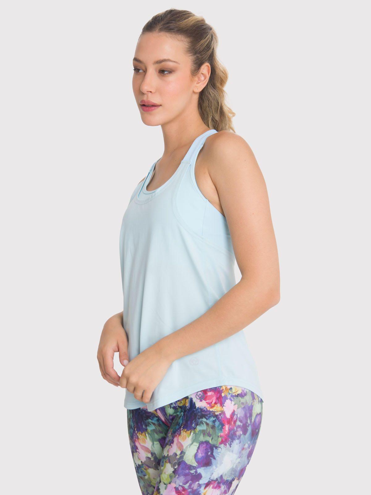 Polera deportiva Mujer Training Tank Celeste-3