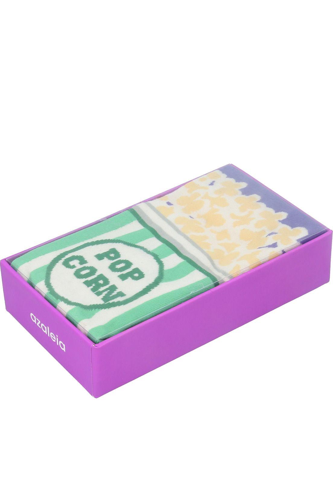 Pack 2 Calcetines Mujer Popcorn Multicolor-0