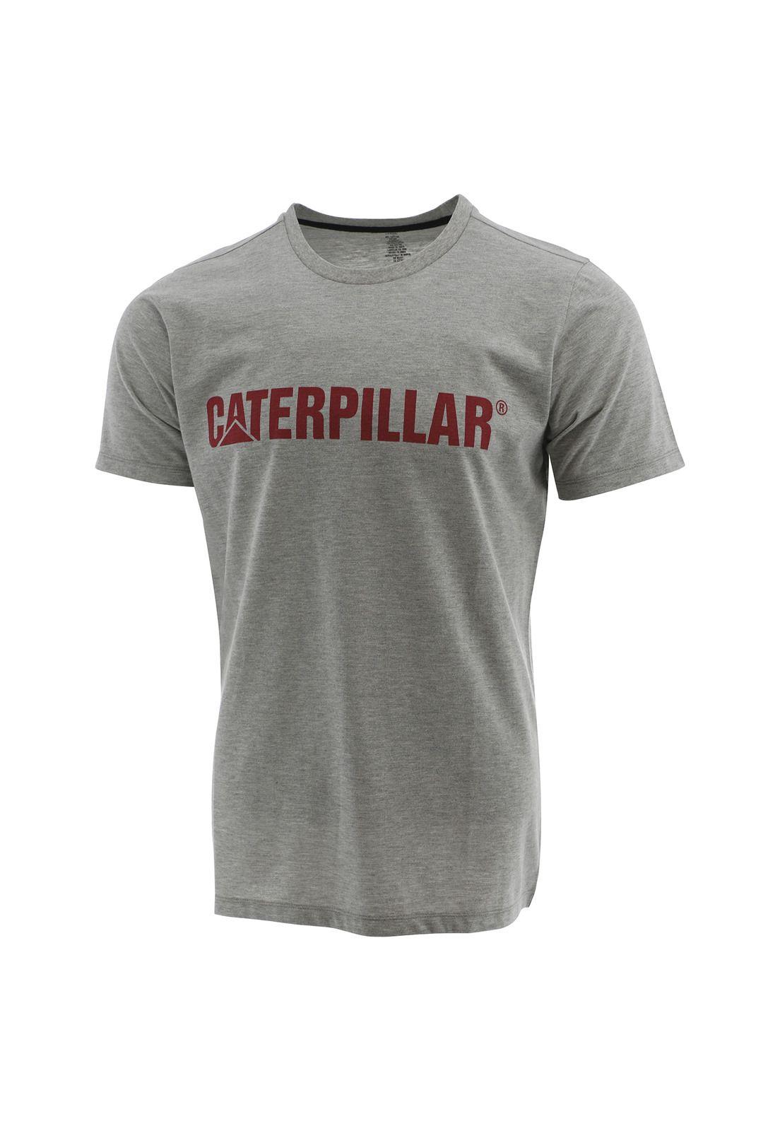 Polera M/C Hombre Caterpillar Logo Gris-0