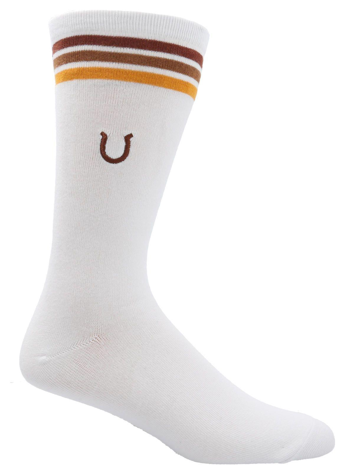 Calcetín Largo Diseño Herradura Hombre Blanco-1