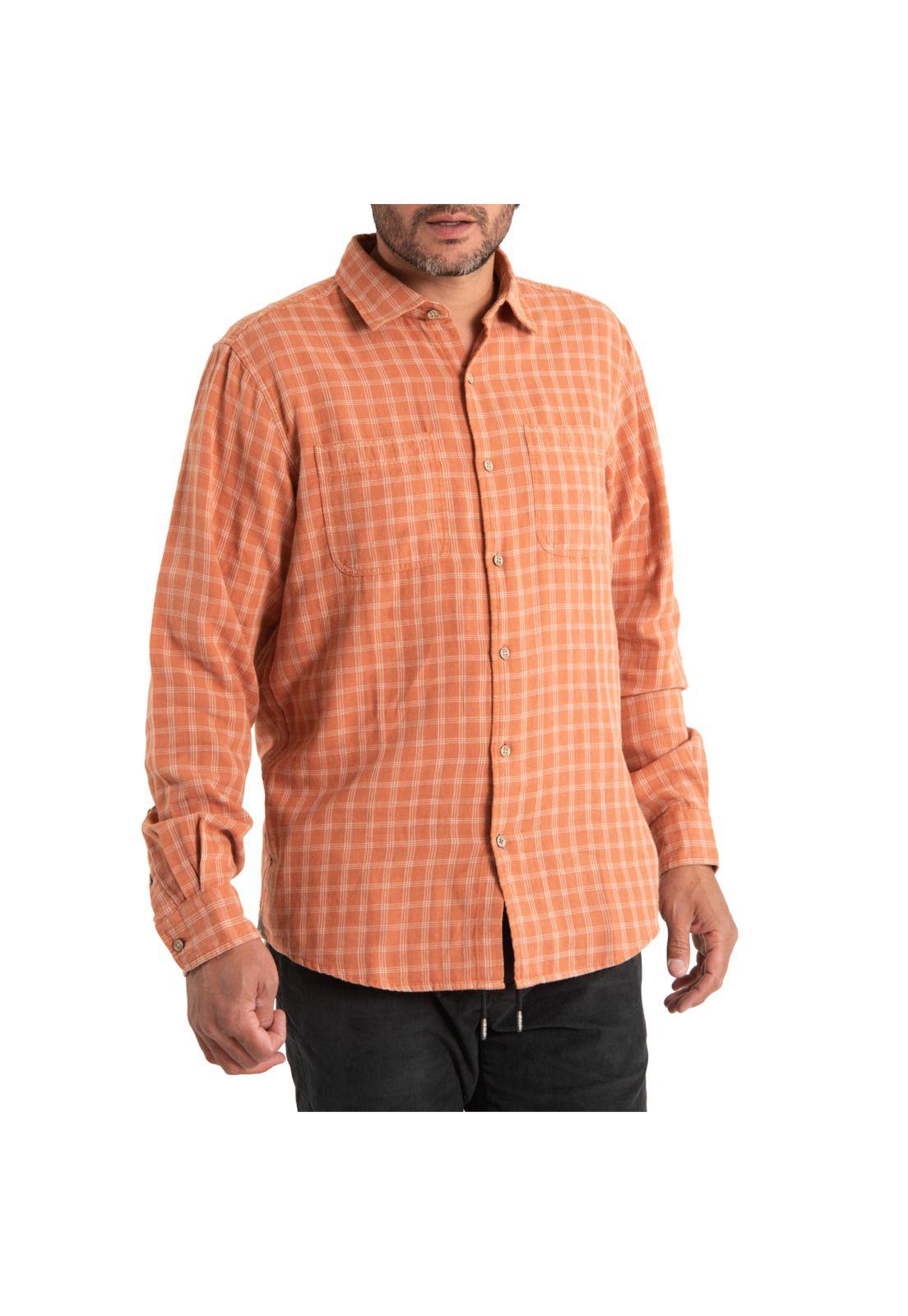 Camisa Hombre Algodón Org Bradford Terracota-0