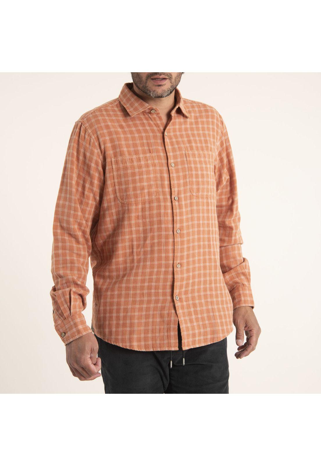 Camisa Hombre Algodón Org Bradford Terracota-1