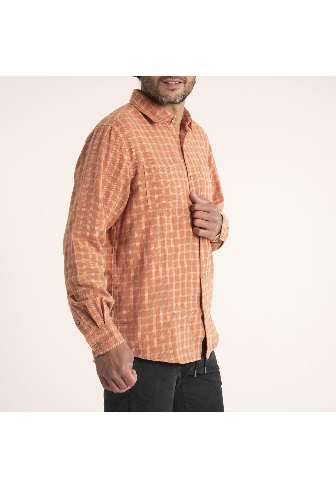 Camisa Hombre Algodón Org Bradford Terracota-2