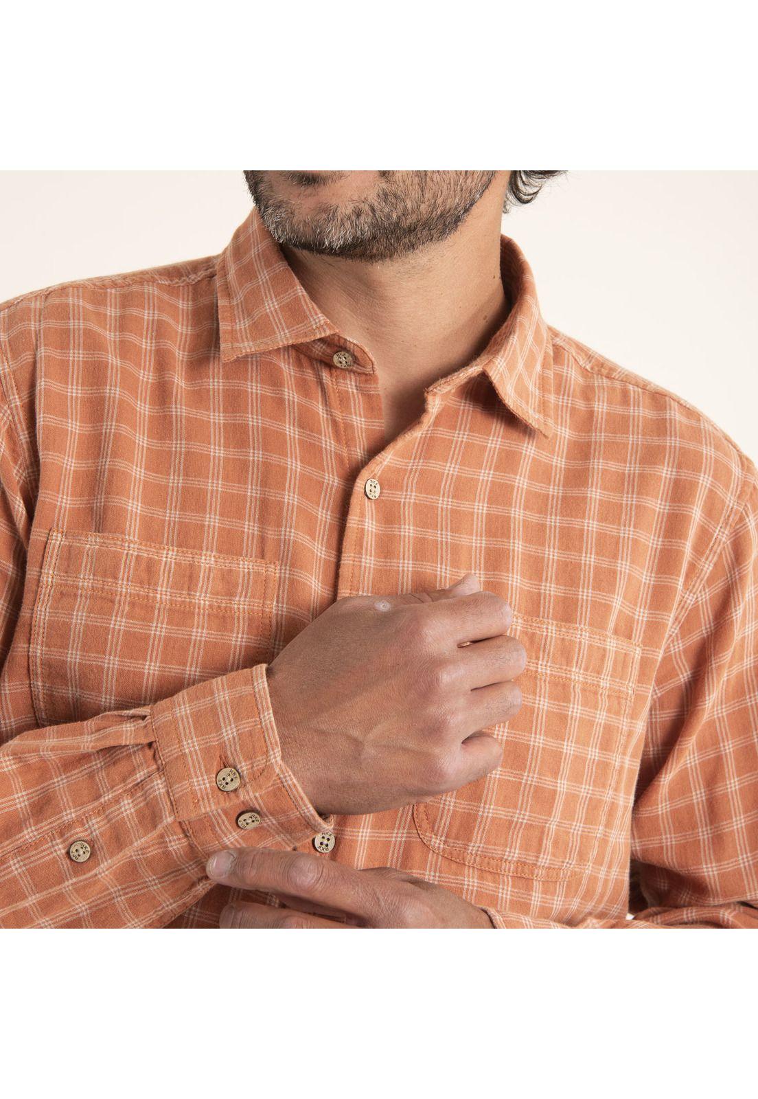 Camisa Hombre Algodón Org Bradford Terracota-4