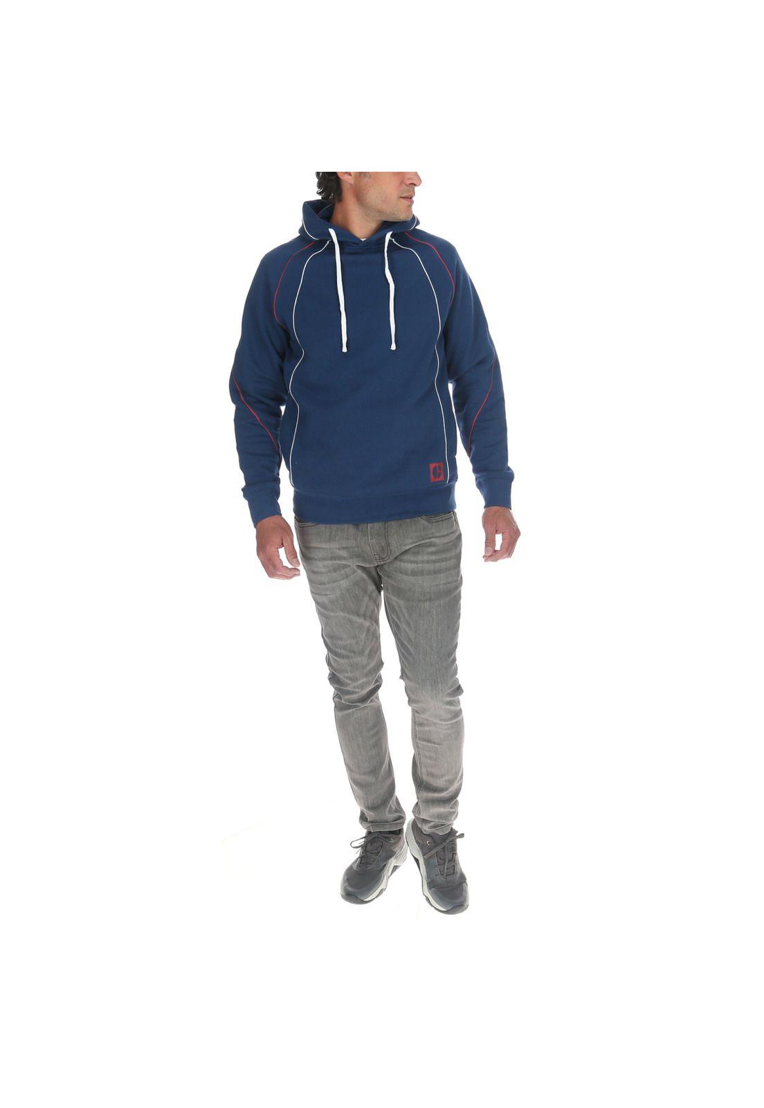 Polerón Hombre Code Pullover Hooded Azul-4