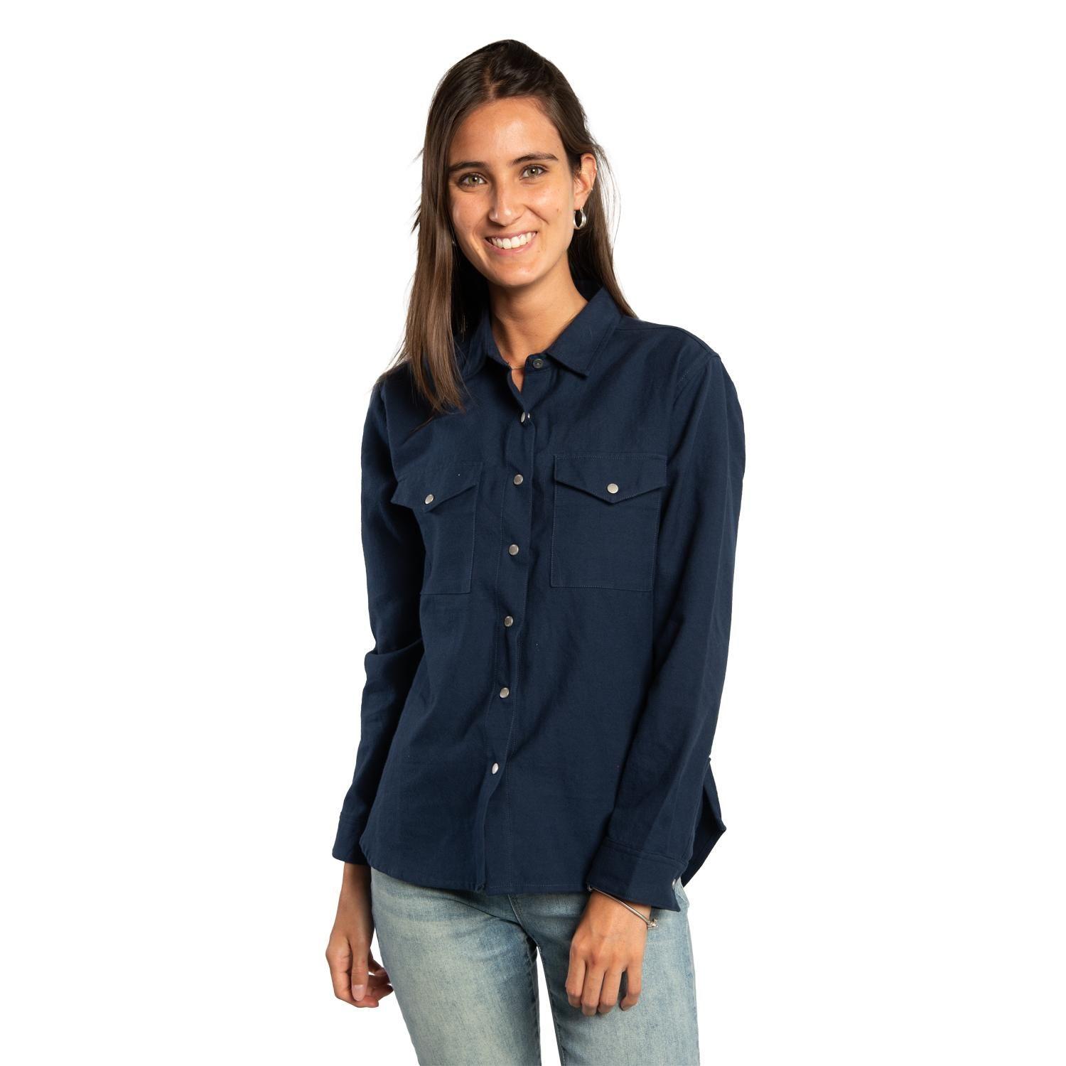 Blusa Mujer W Fdtn Boyfriend Ls Azul Marino-0