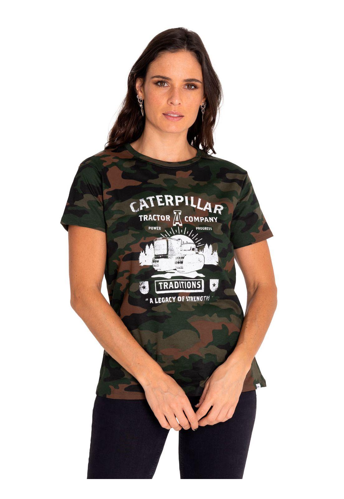 Polera Manga Corta Mujer Historic Graphic Café-0
