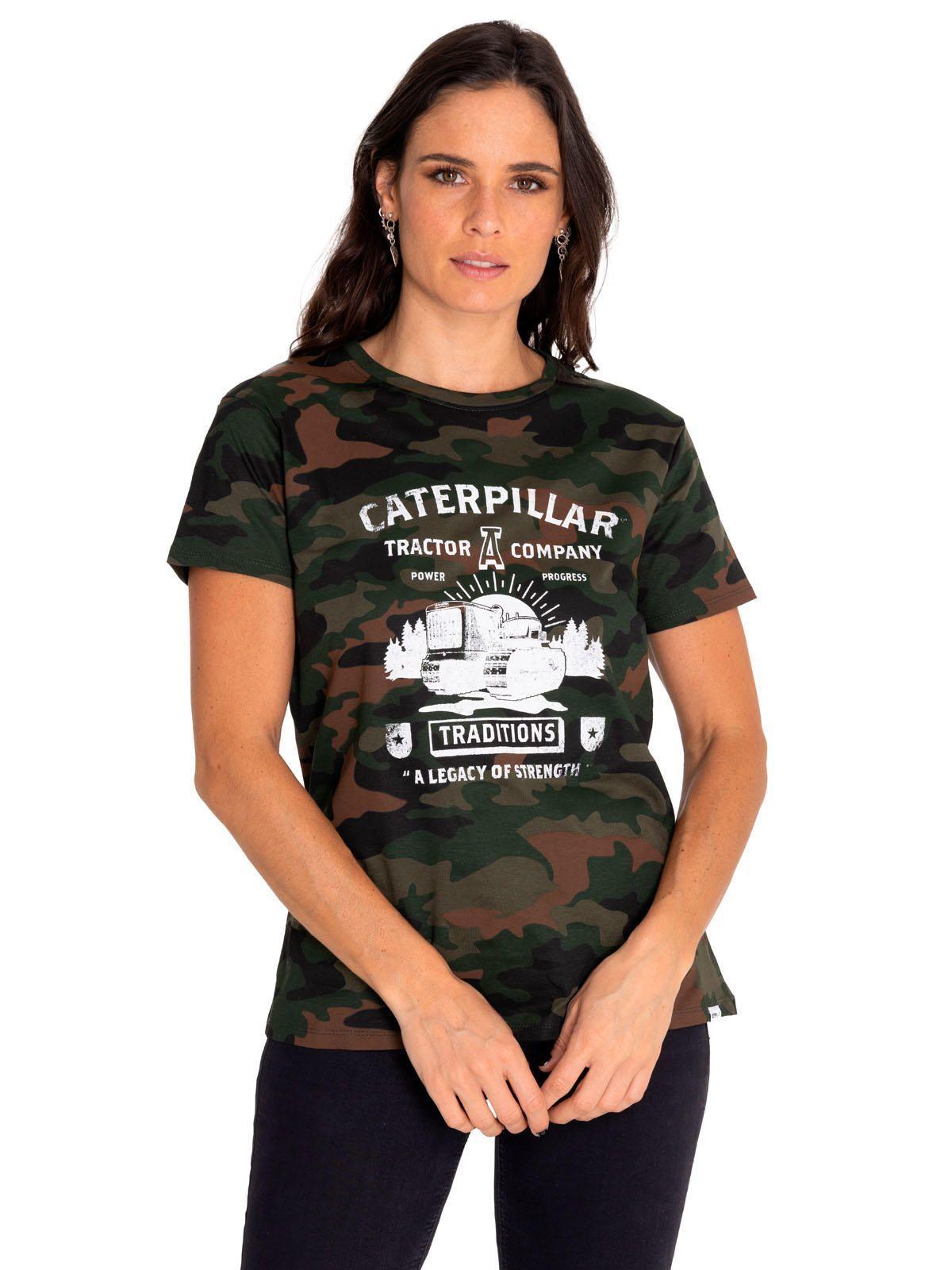 Polera Manga Corta Mujer Historic Graphic Café-0