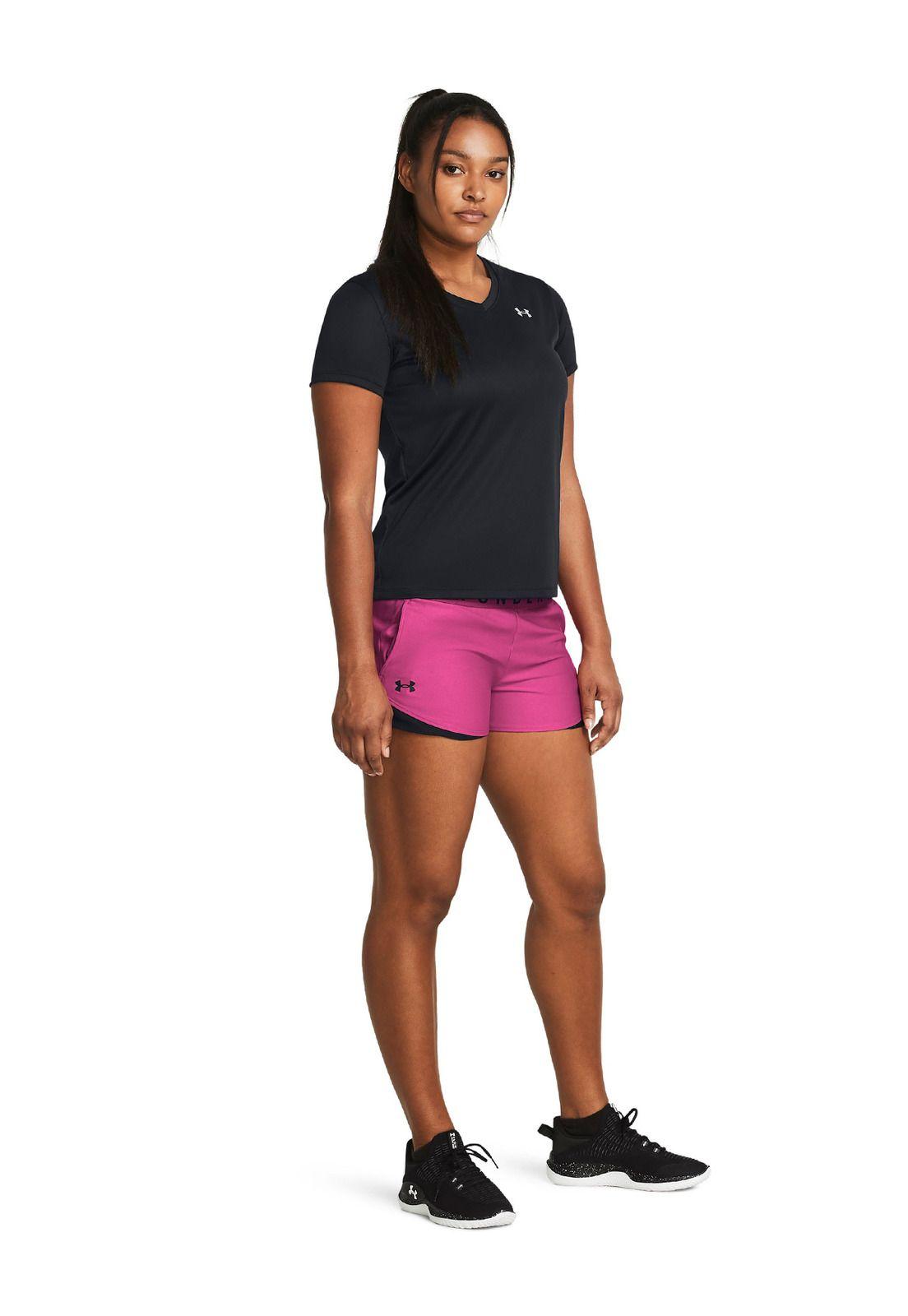 Shorts UA Play Up 3.0 para mujer Rosado-3