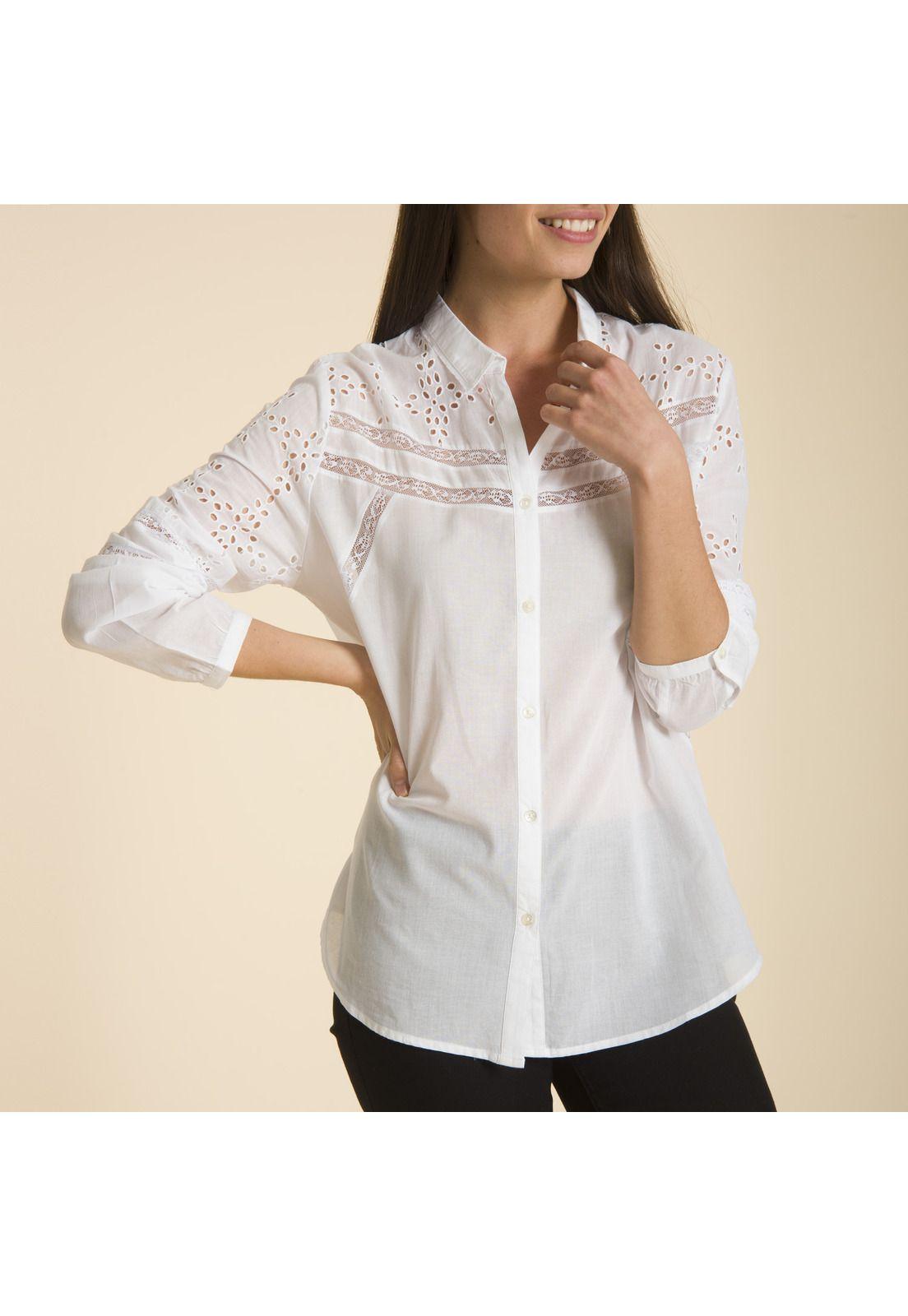 Blusa De Encaje Blanco-1