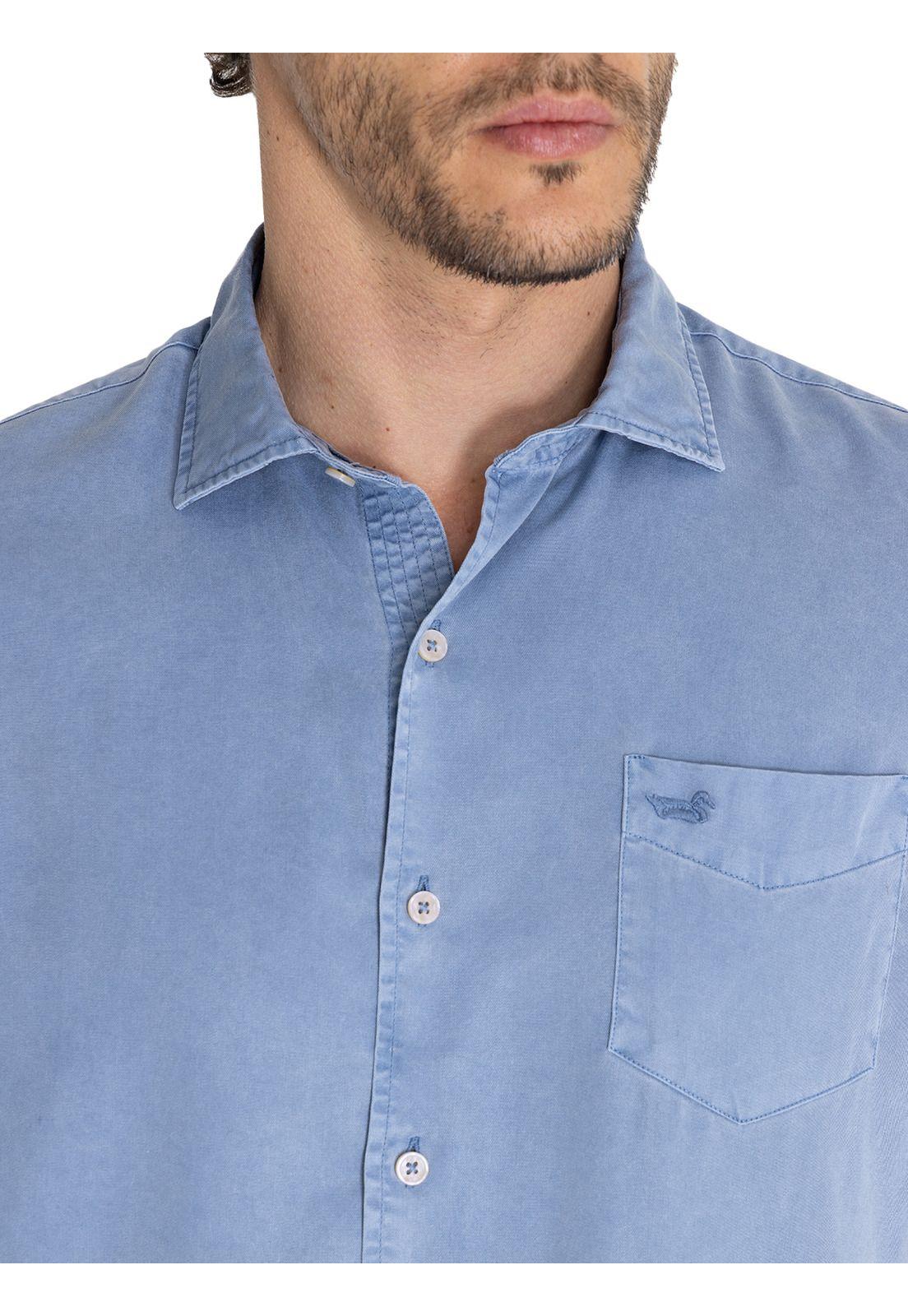 camisa Tencel Azul Aveiro Hombre -8