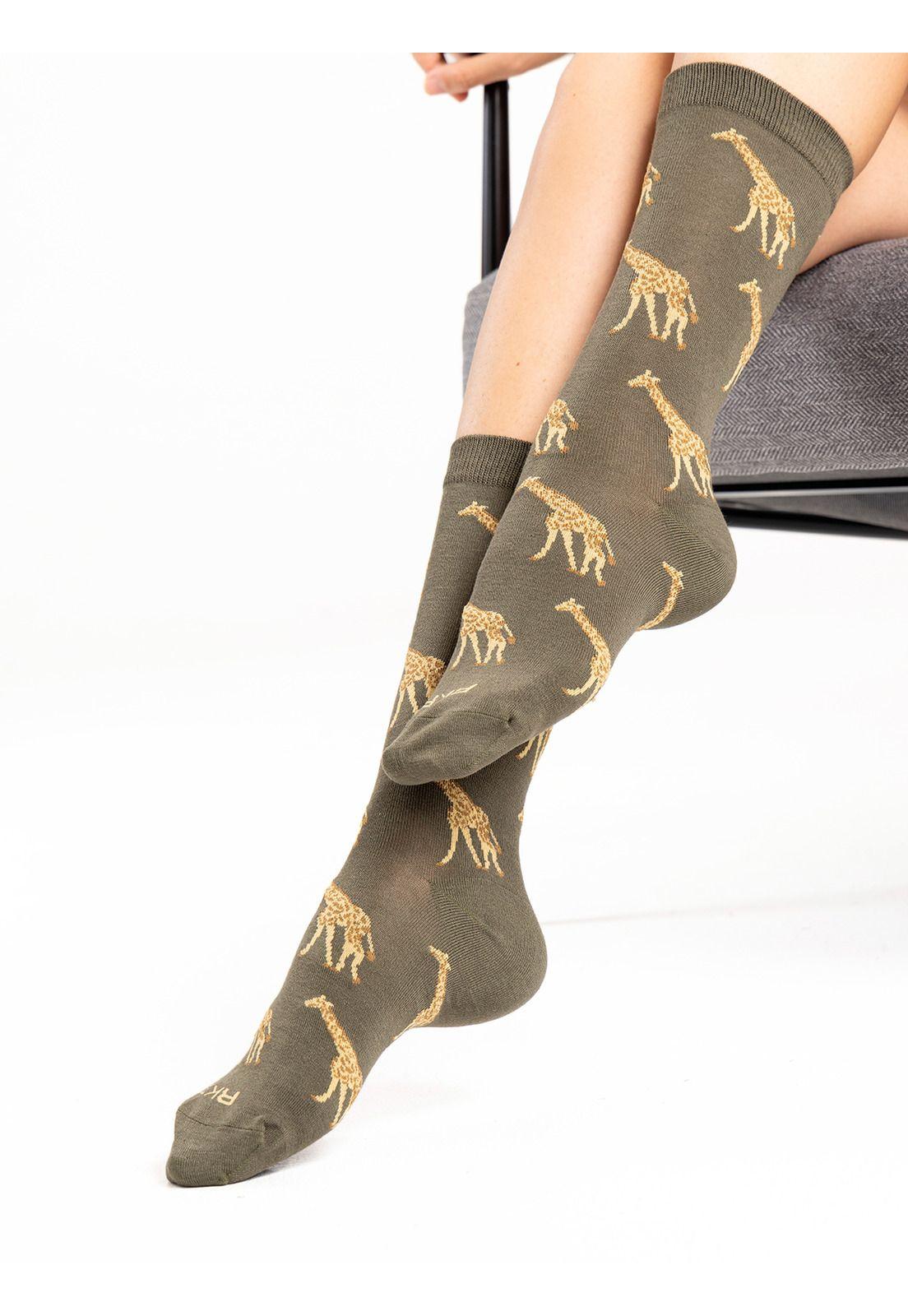 Calcetín Mujer Giraffe Amarillo-2