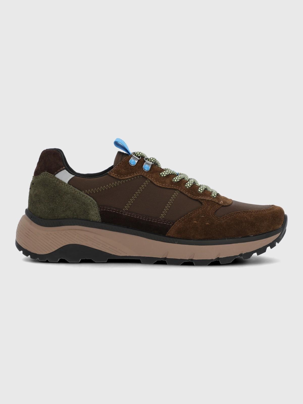Zapatilla Cuero Hombre Lux Café-1