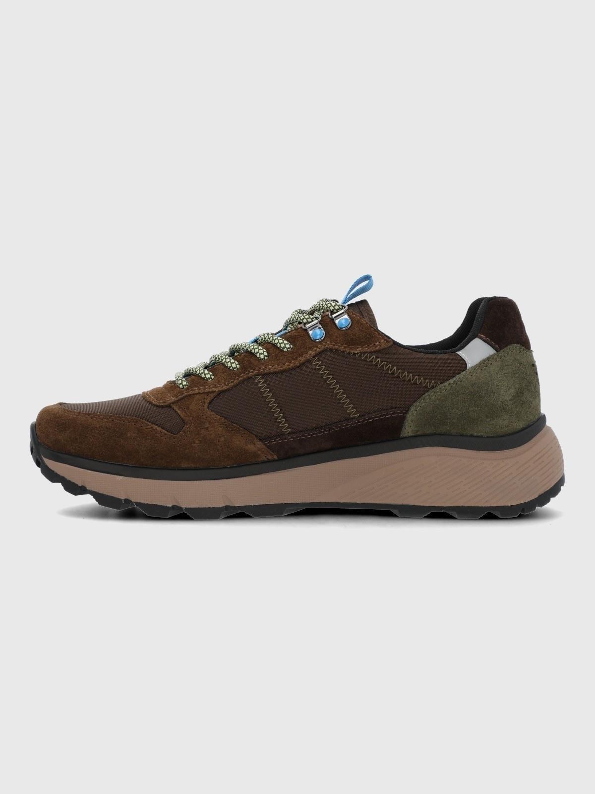 Zapatilla Cuero Hombre Lux Café-4